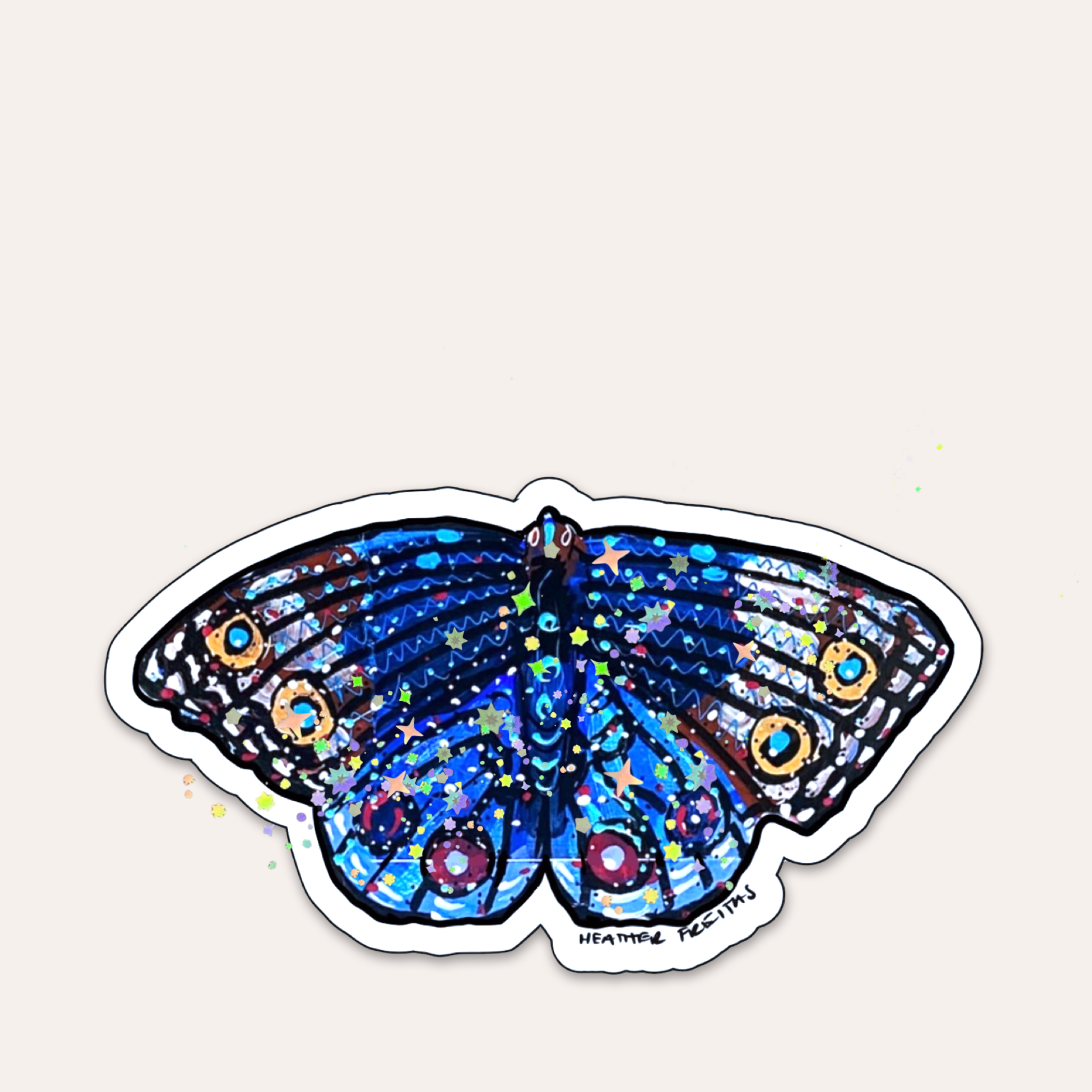 Coastal Blue Butterfly Sticker