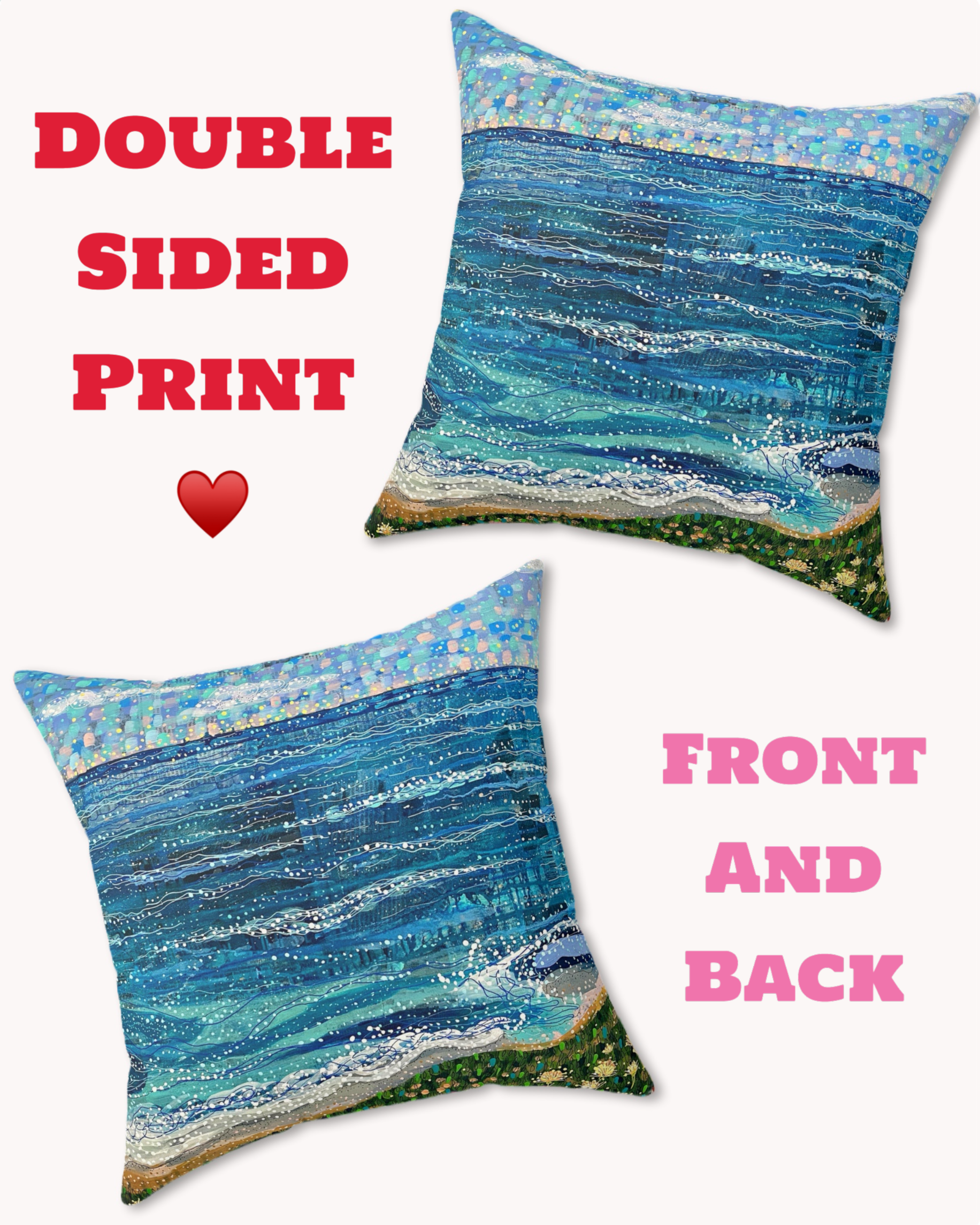 Coastal Breeze Decorative Faux Suede Throw Pillow