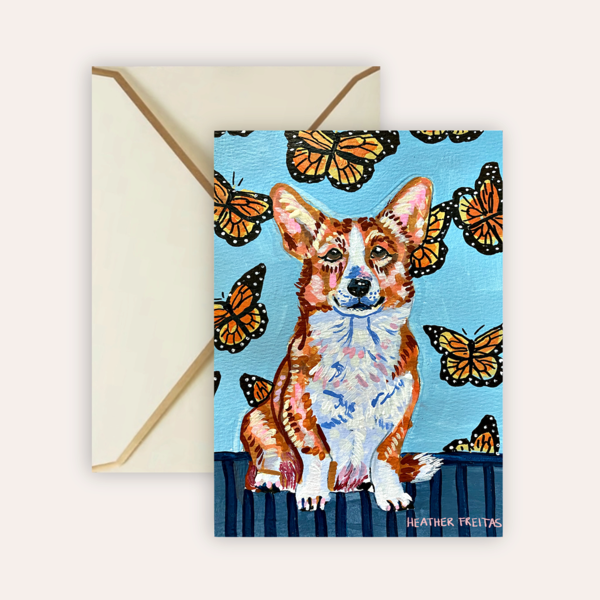Corgi Fine Art Greeting Card