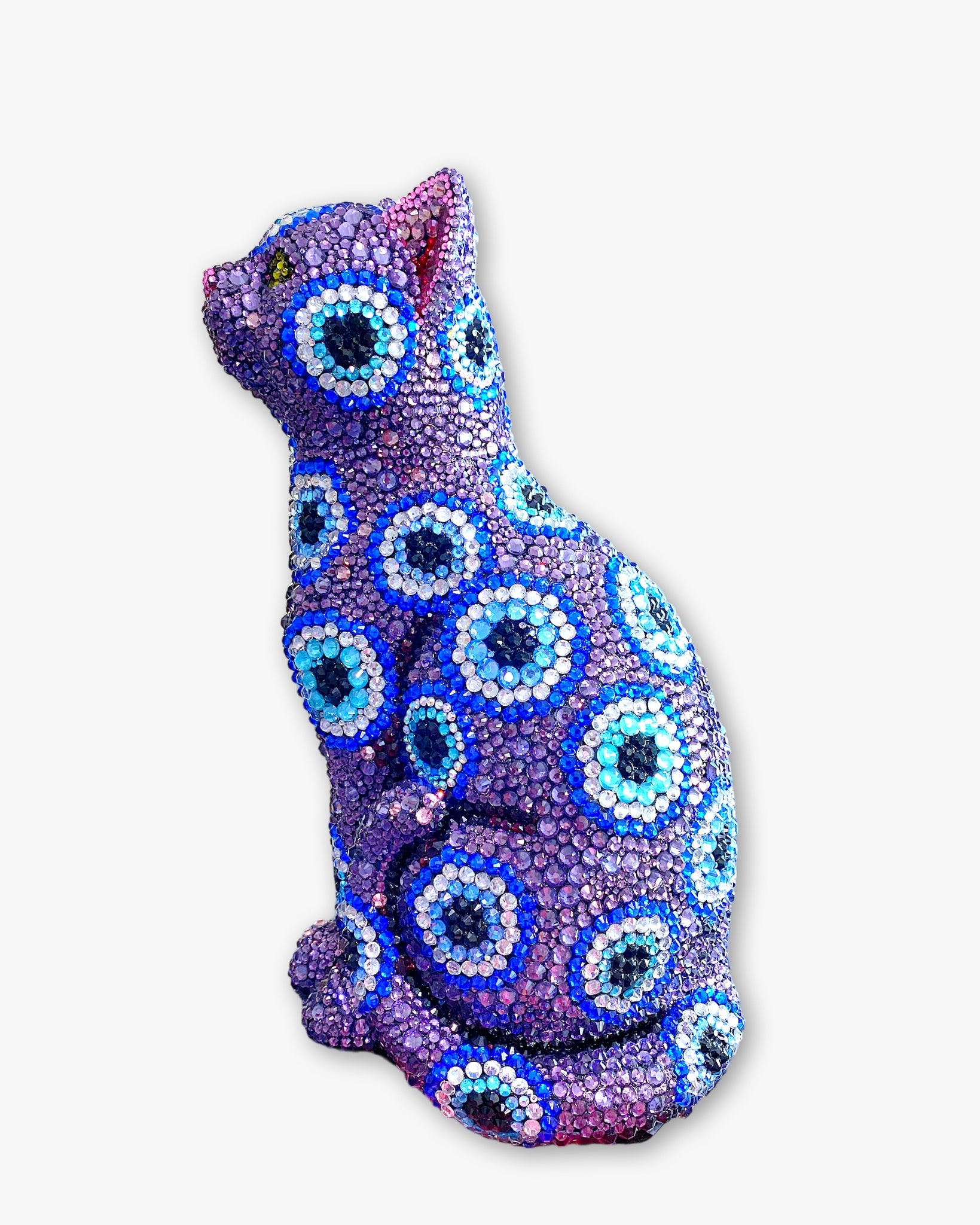 Amethyst Evil Eye Crystal Cat Sculpture - Heather Freitas - fine art home deccor