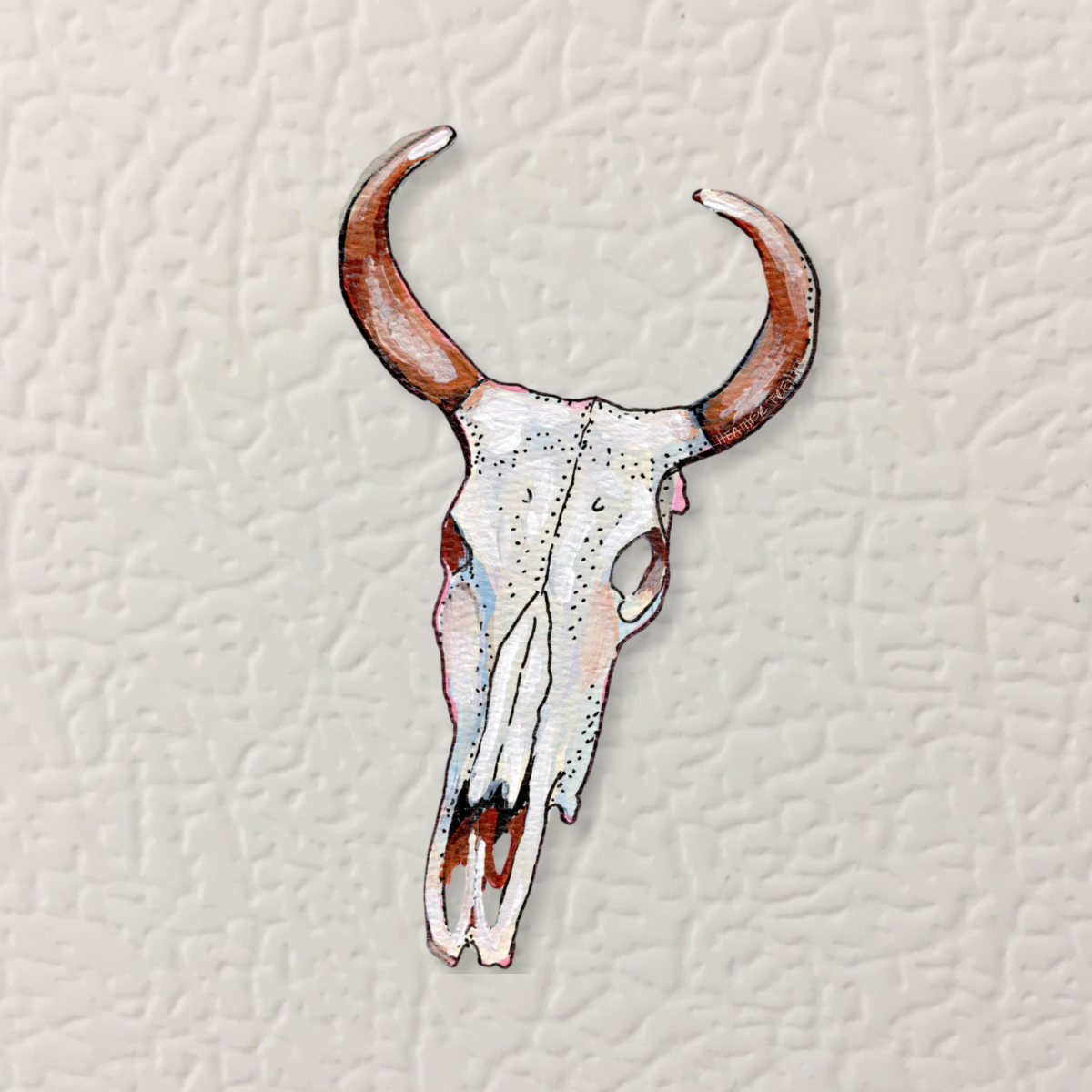 Hanging Cow Skull Magnet ( Die-Cut )
