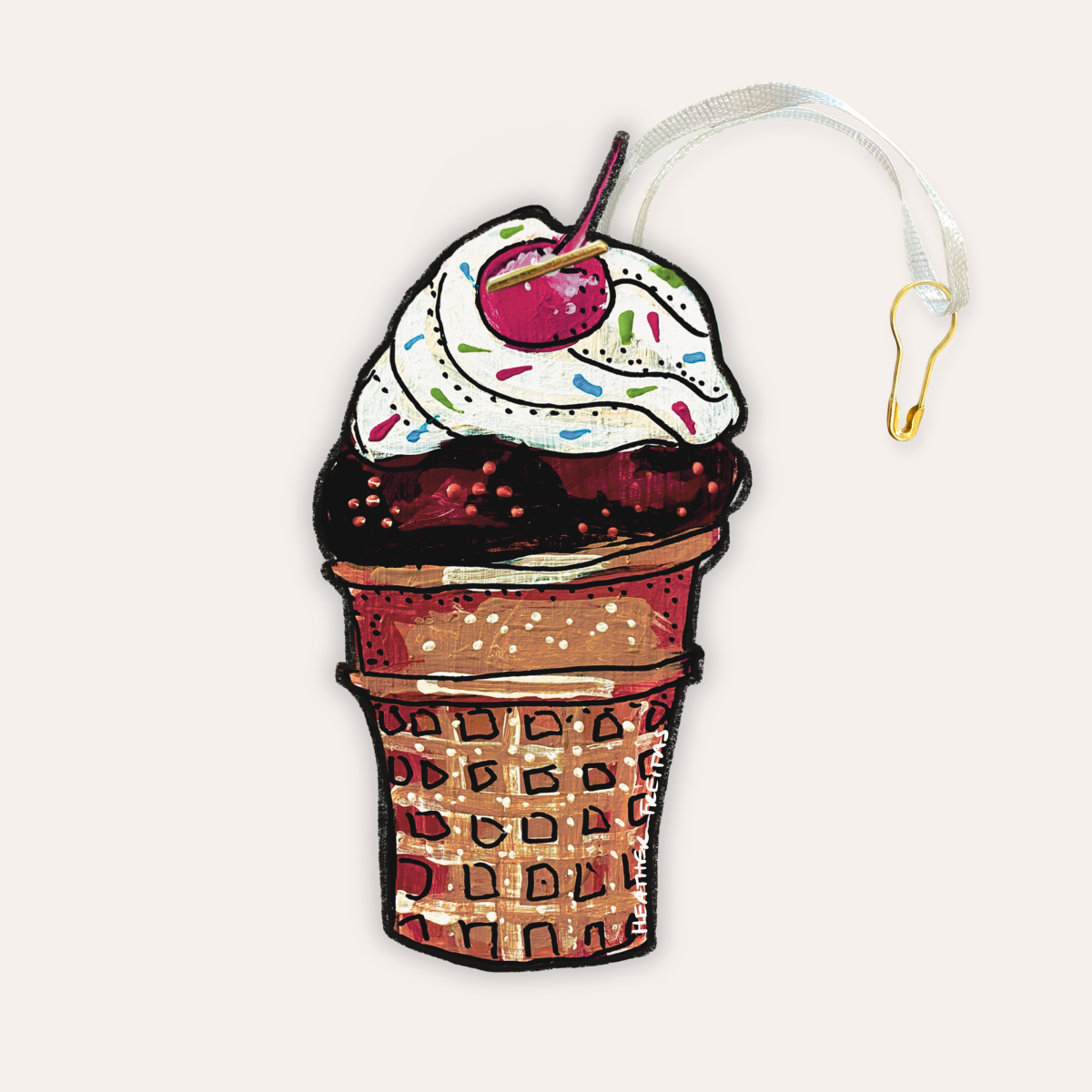 Chocolate Ice Cream Cone Gift Tag