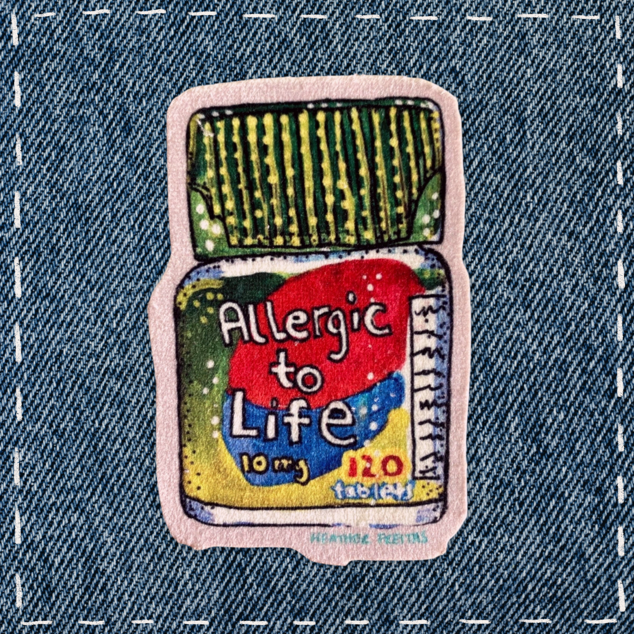 Allergic To Life - Sew On Velveteen Patch