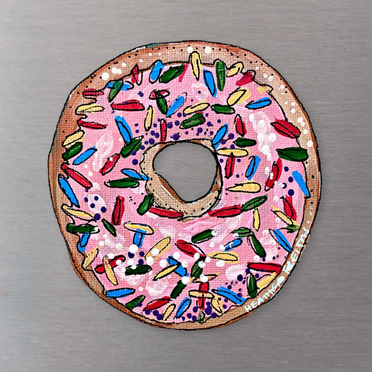 Pink Donut With Sprinkles Magnet ( Die-Cut )