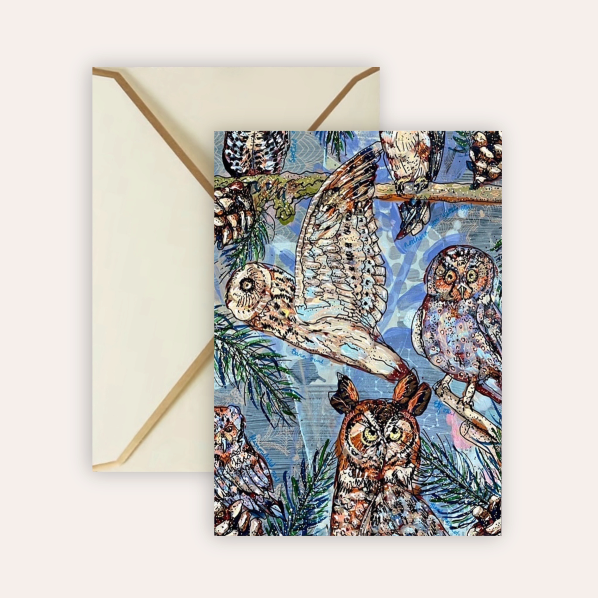 Owl Specimens Fine Art Greeting Card