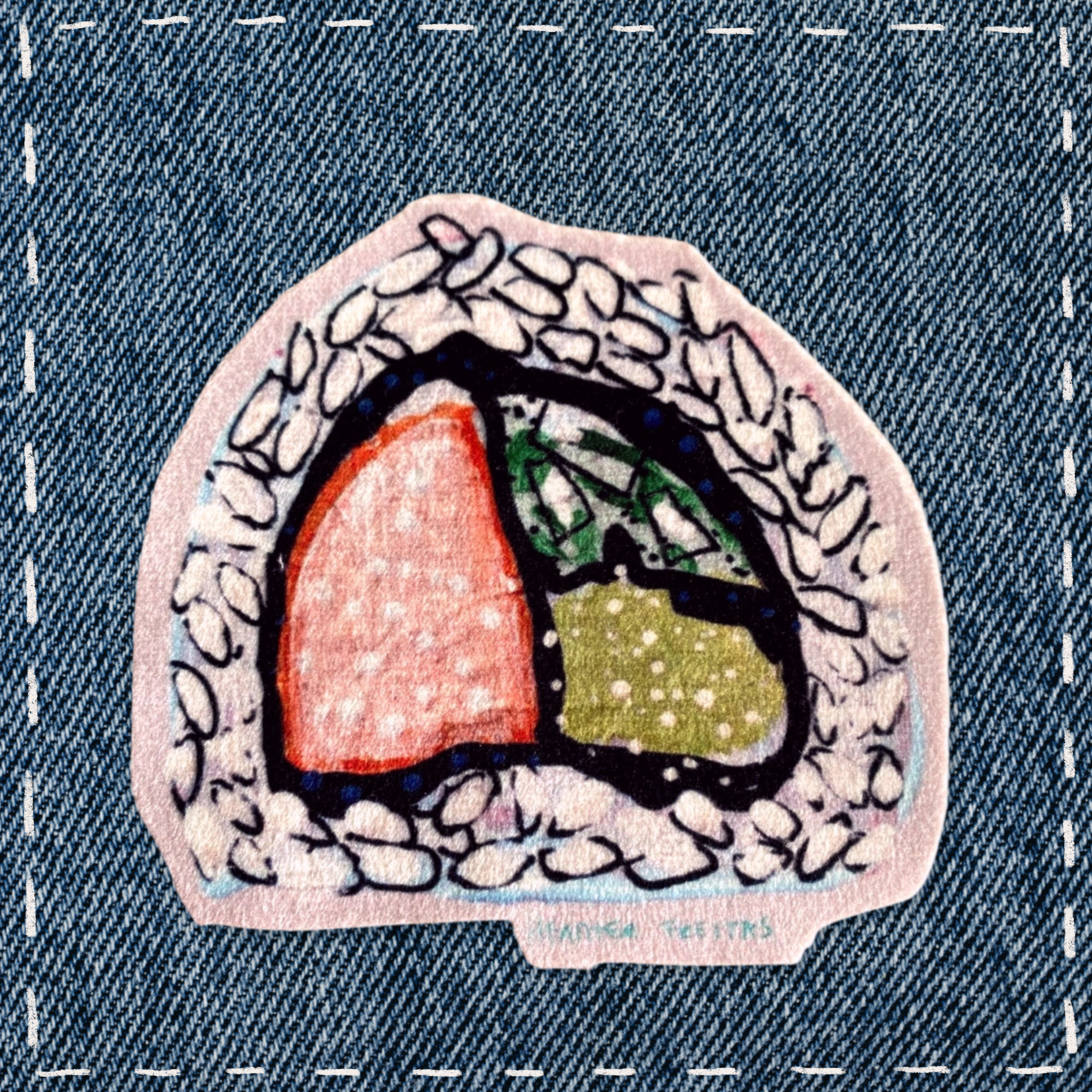 California Sushi Roll - Sew On Velveteen Patch