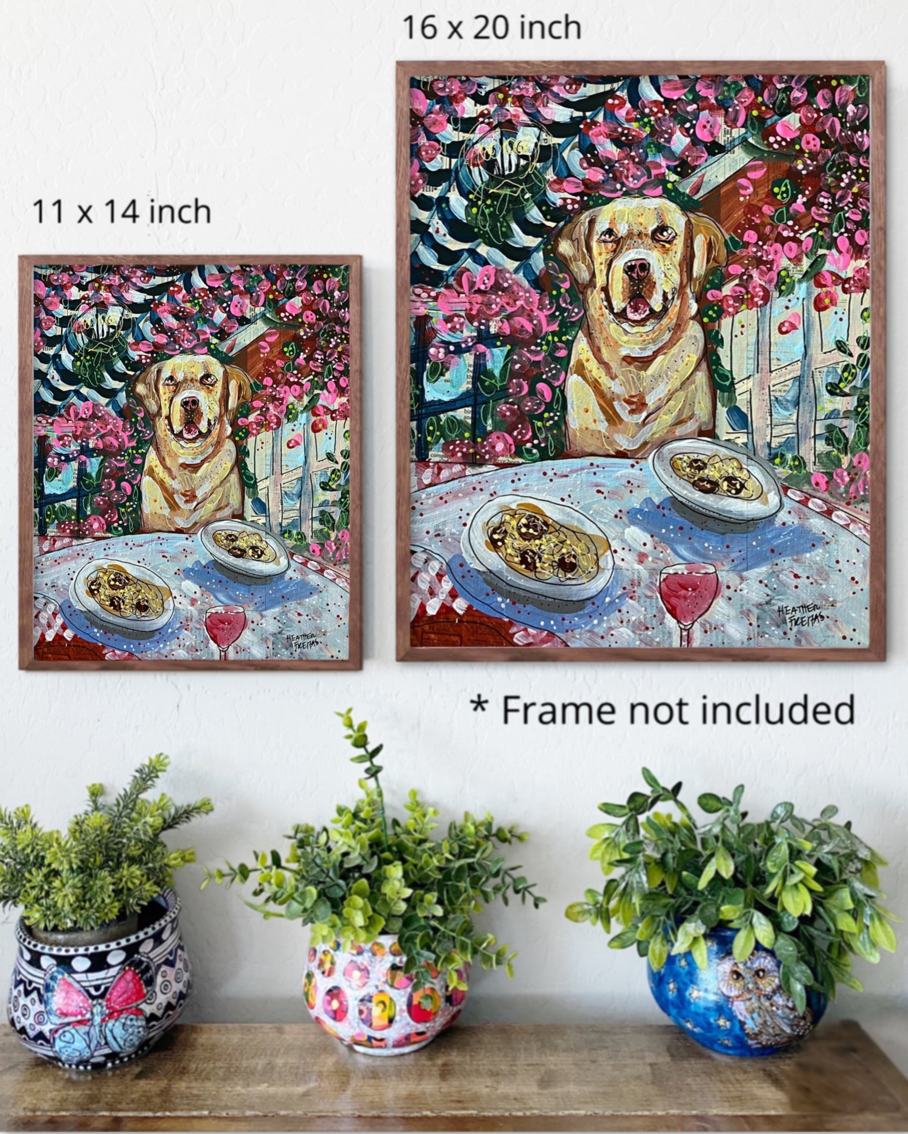 Yellow Lab Dining Print