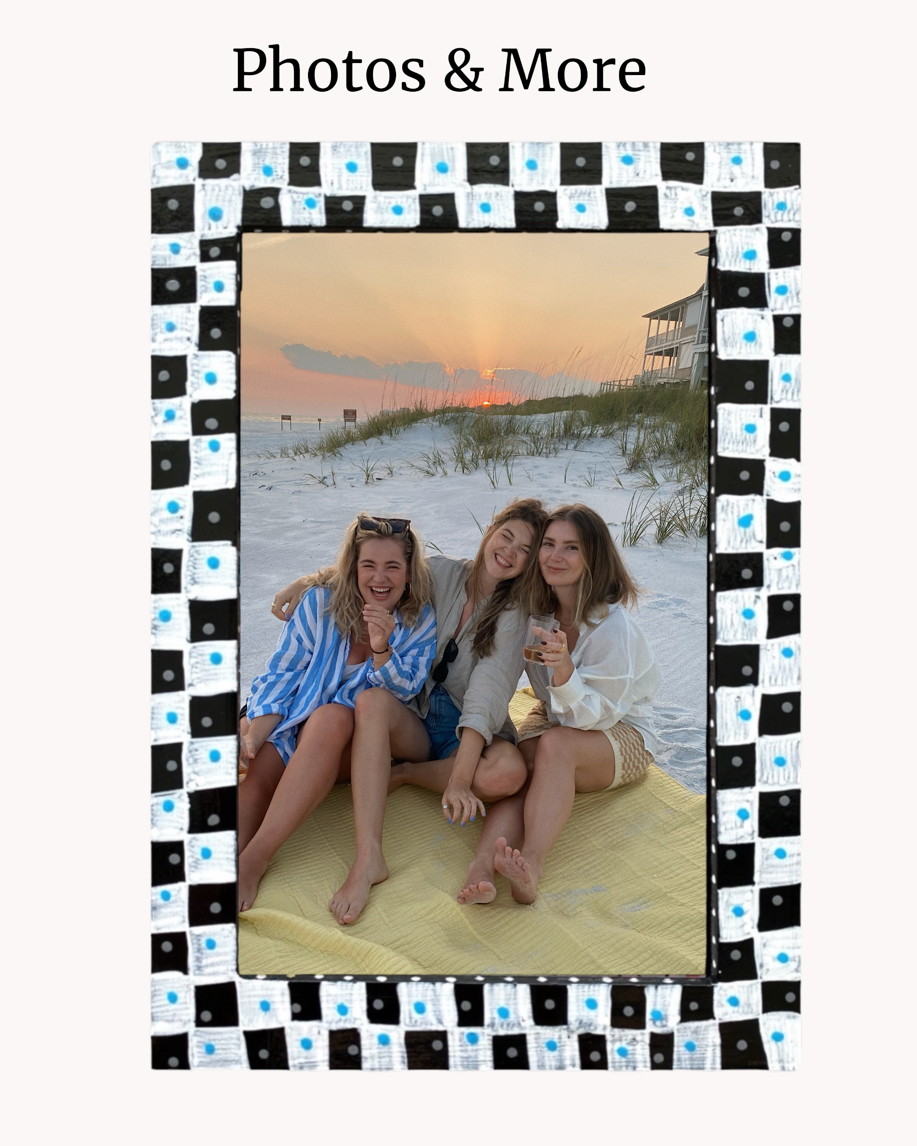 Polka Dot Check ( Hand Painted Frame 4x6 inch)