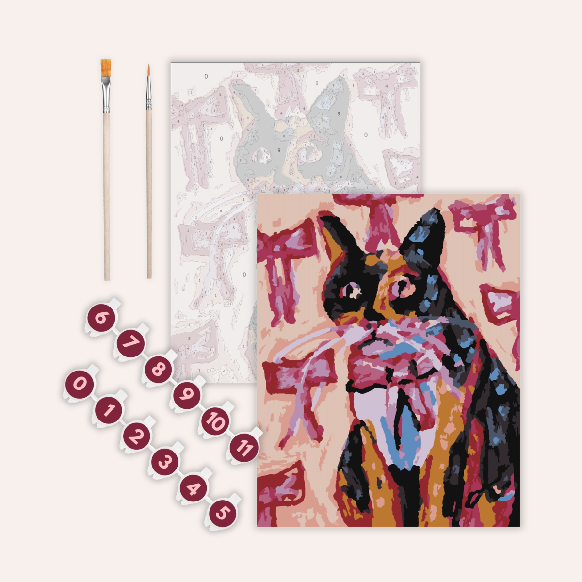 Calico With Bow - Paint by Numbers Kit