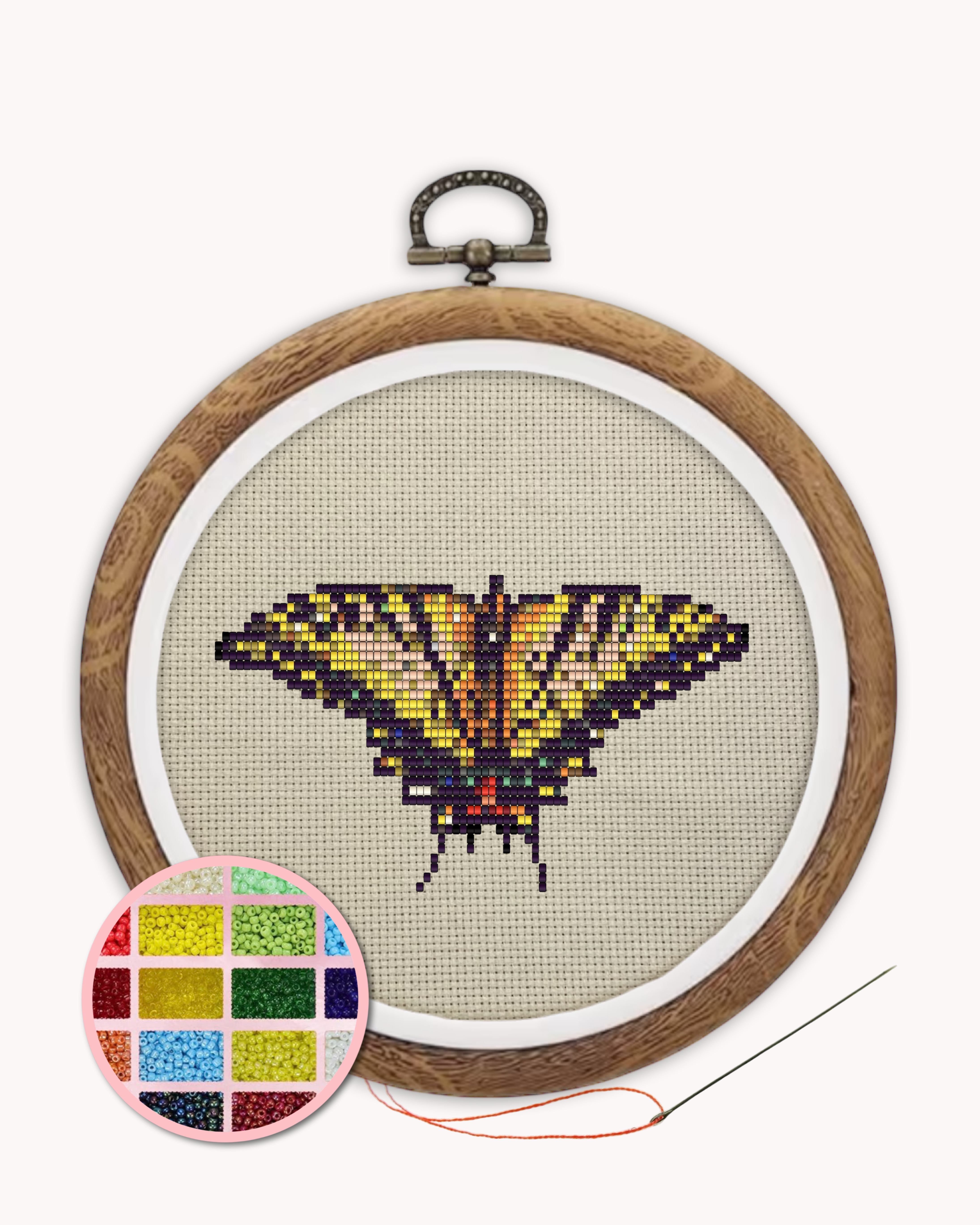 Yellow Swallowtail Butterfly Beaded Art Kit ( L 5 inch )