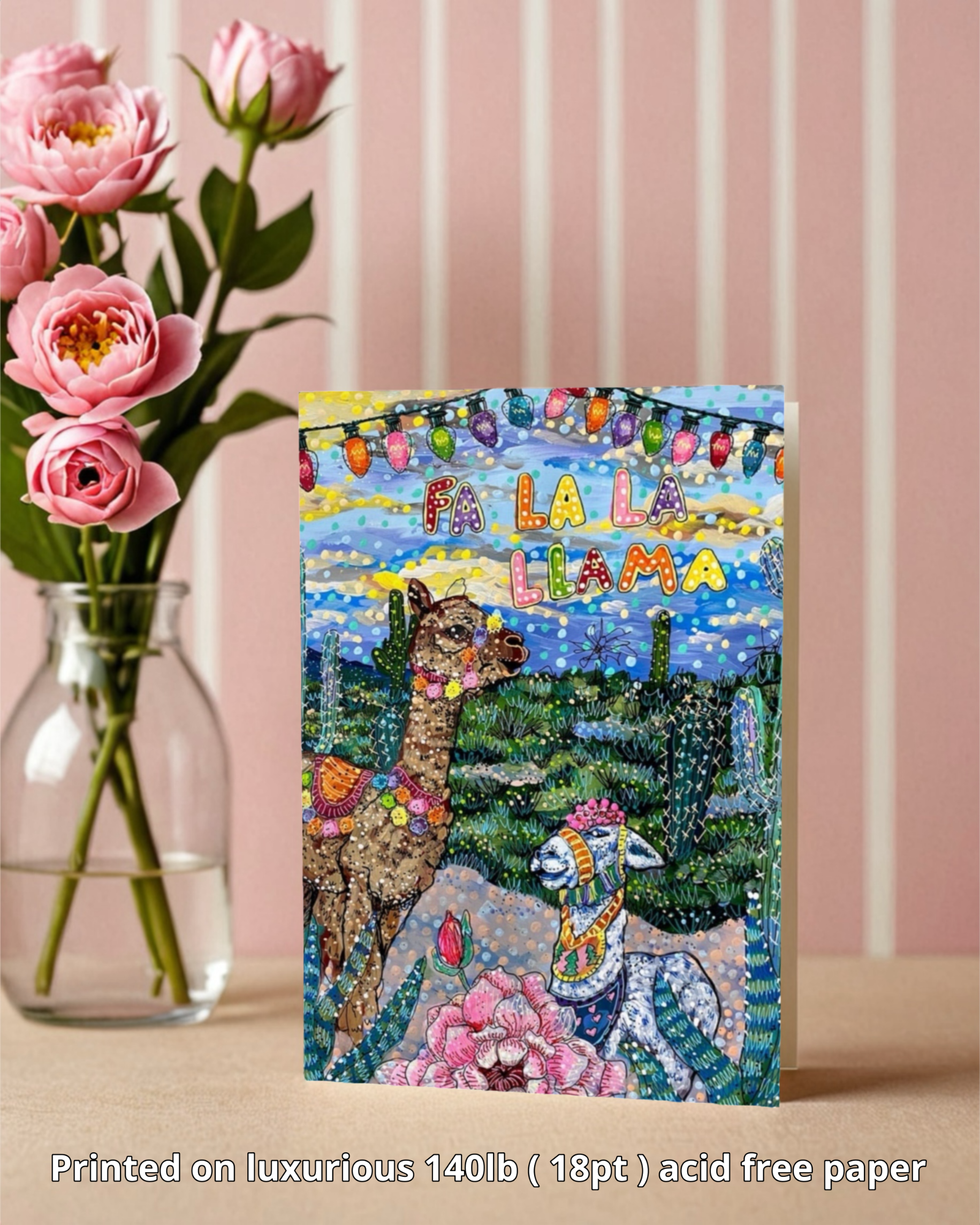 Fa La La Llama - Greeting Card / Fine Art Print