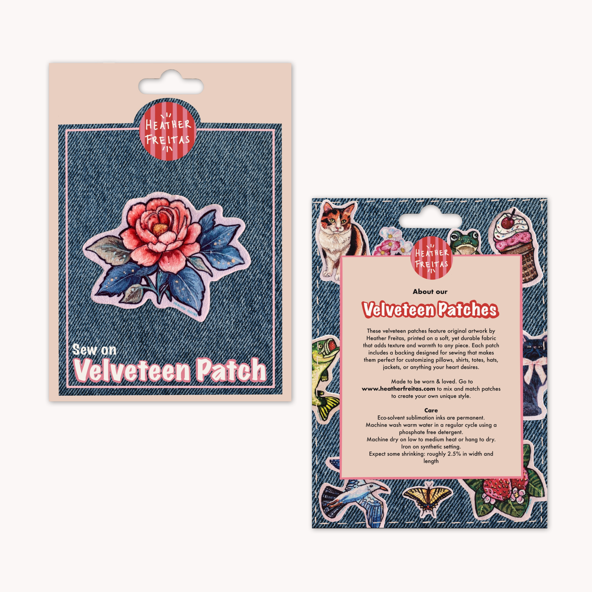 Blush Rose - Sew On Velveteen Patch