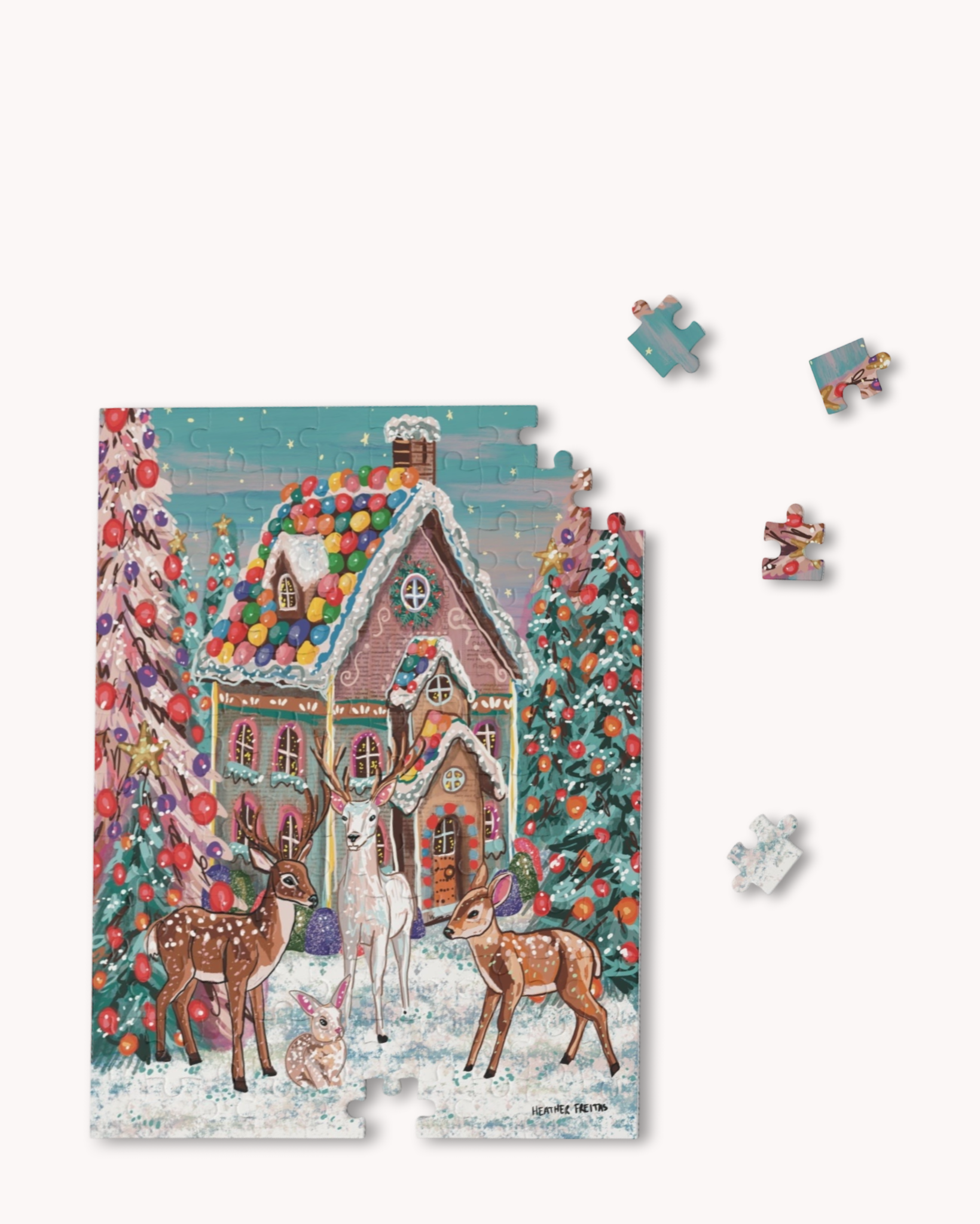 Dreamy Deer Gingerbread House Puzzle ( 120 - 500 Piece )