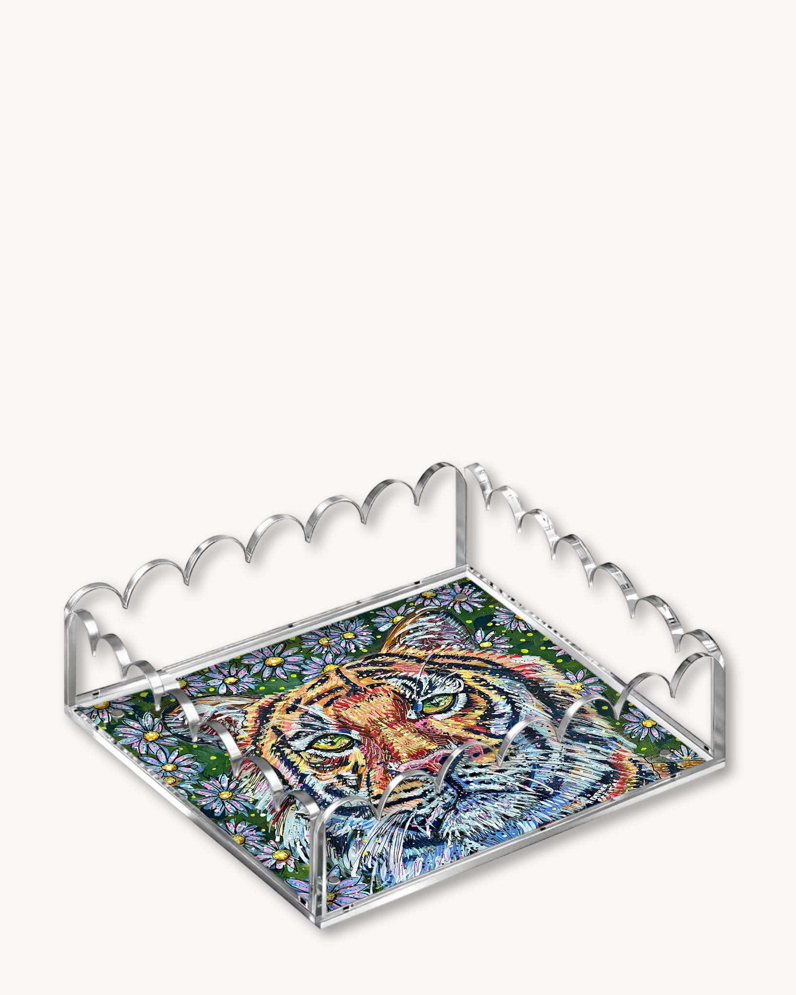 Tiger Daisy Acrylic Tray