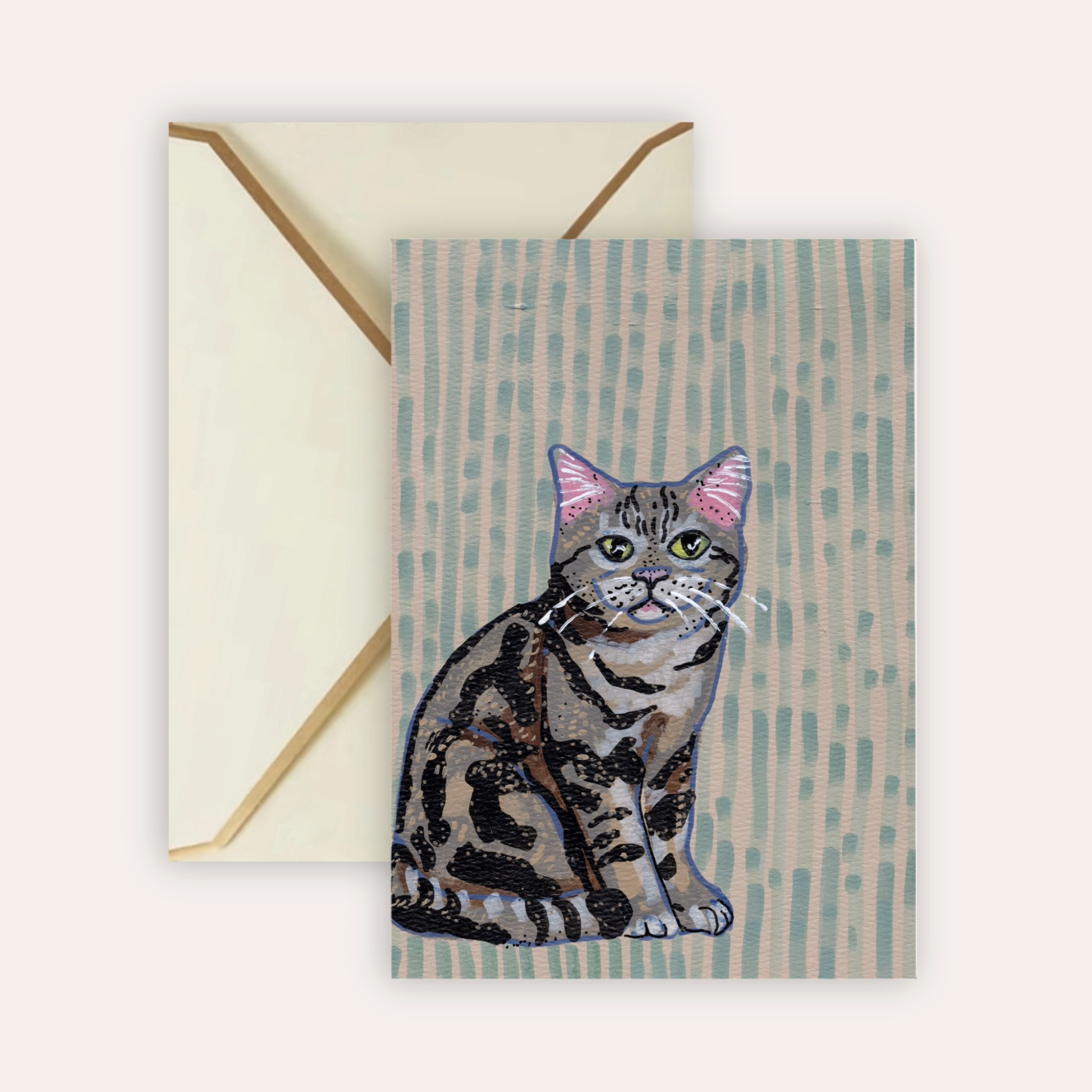 American Shorthair Cat Fine Art Greeting Card