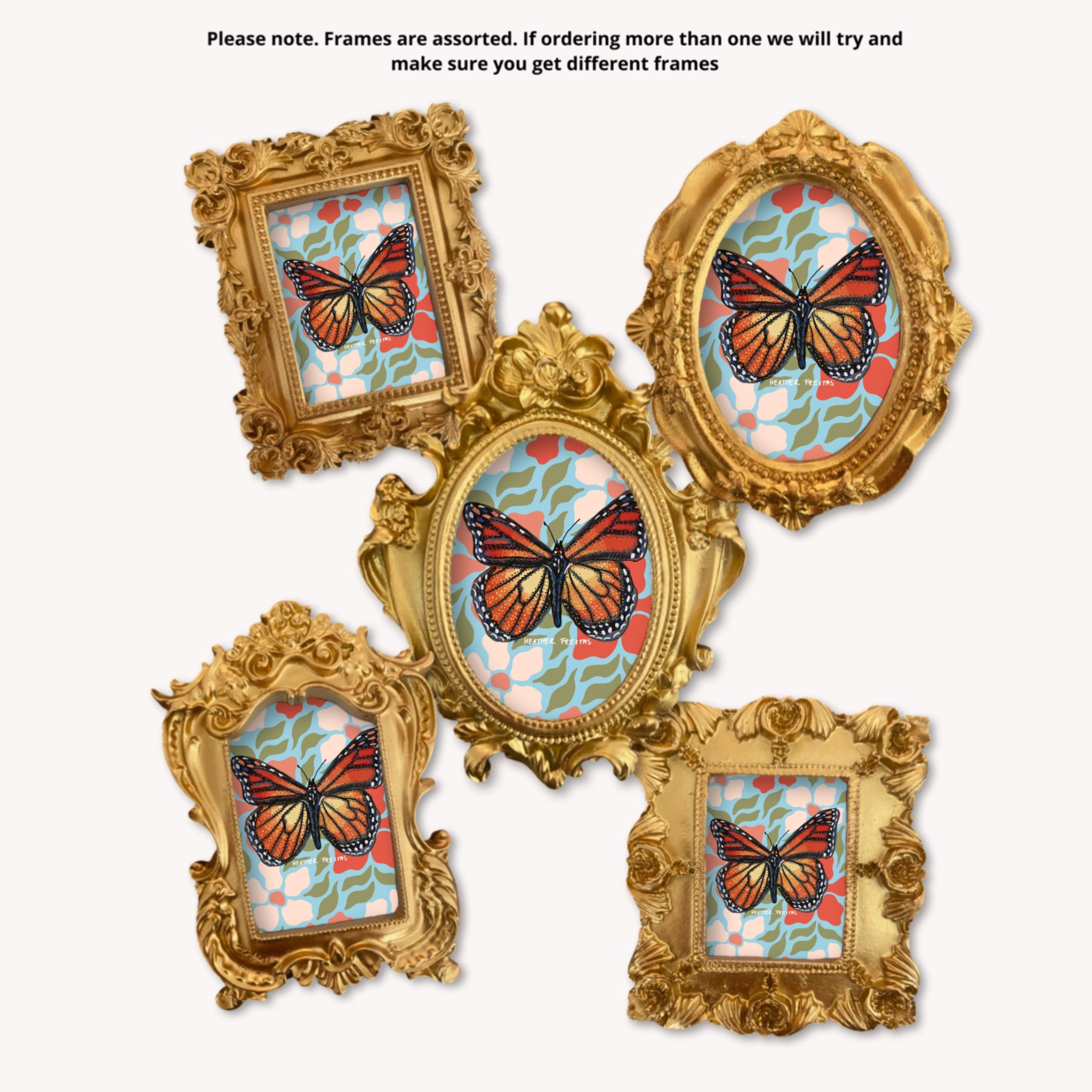 Monarch Butterfly Framed Small Magnet