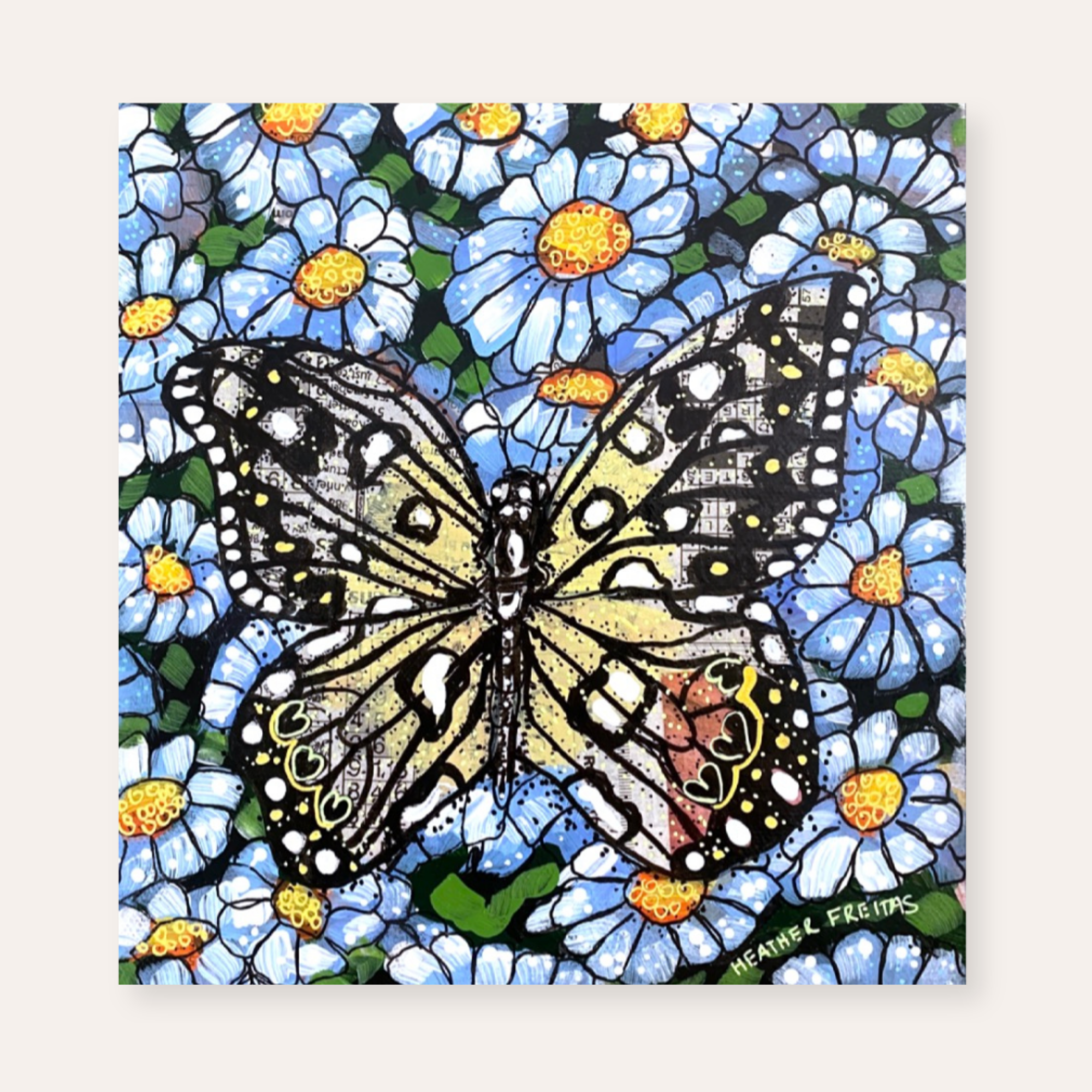 Daisy Butterfly ( original painting )