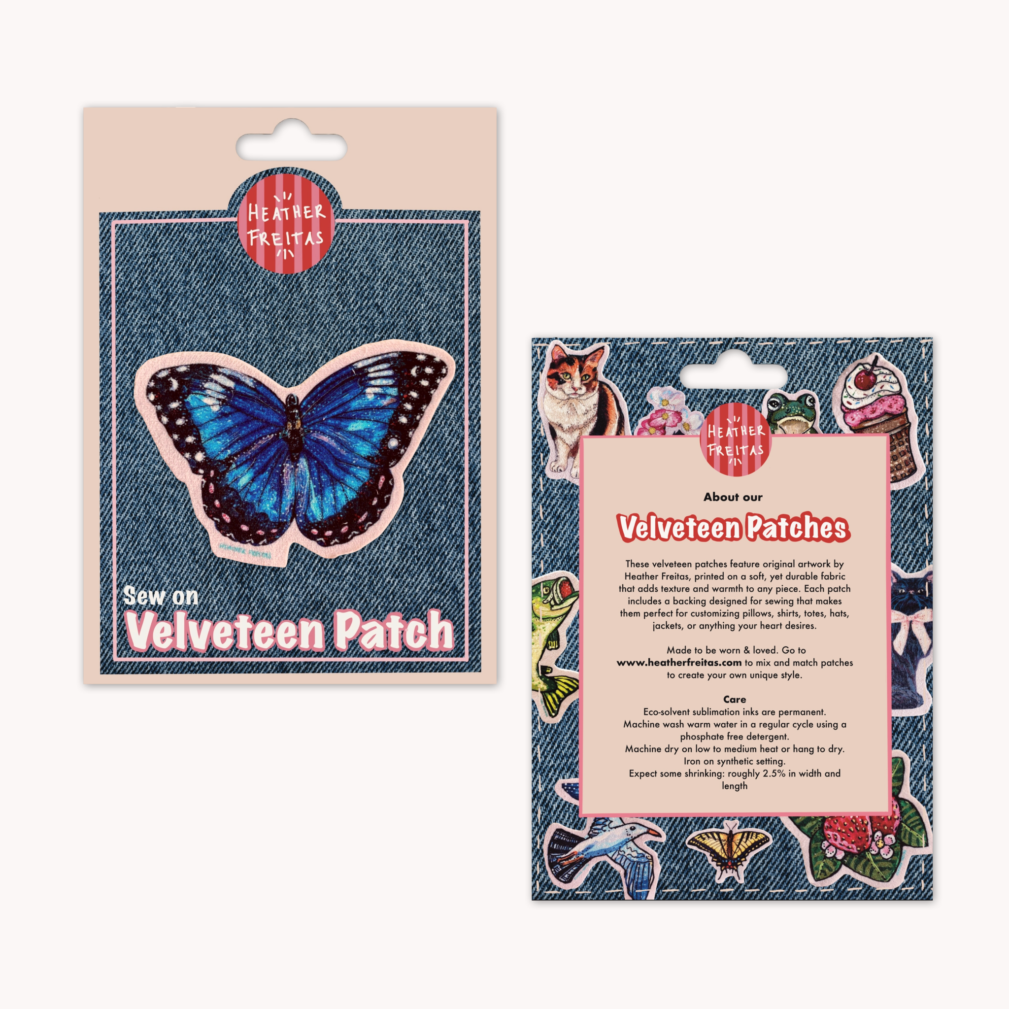 Blue Butterfly - Sew On Velveteen Patch