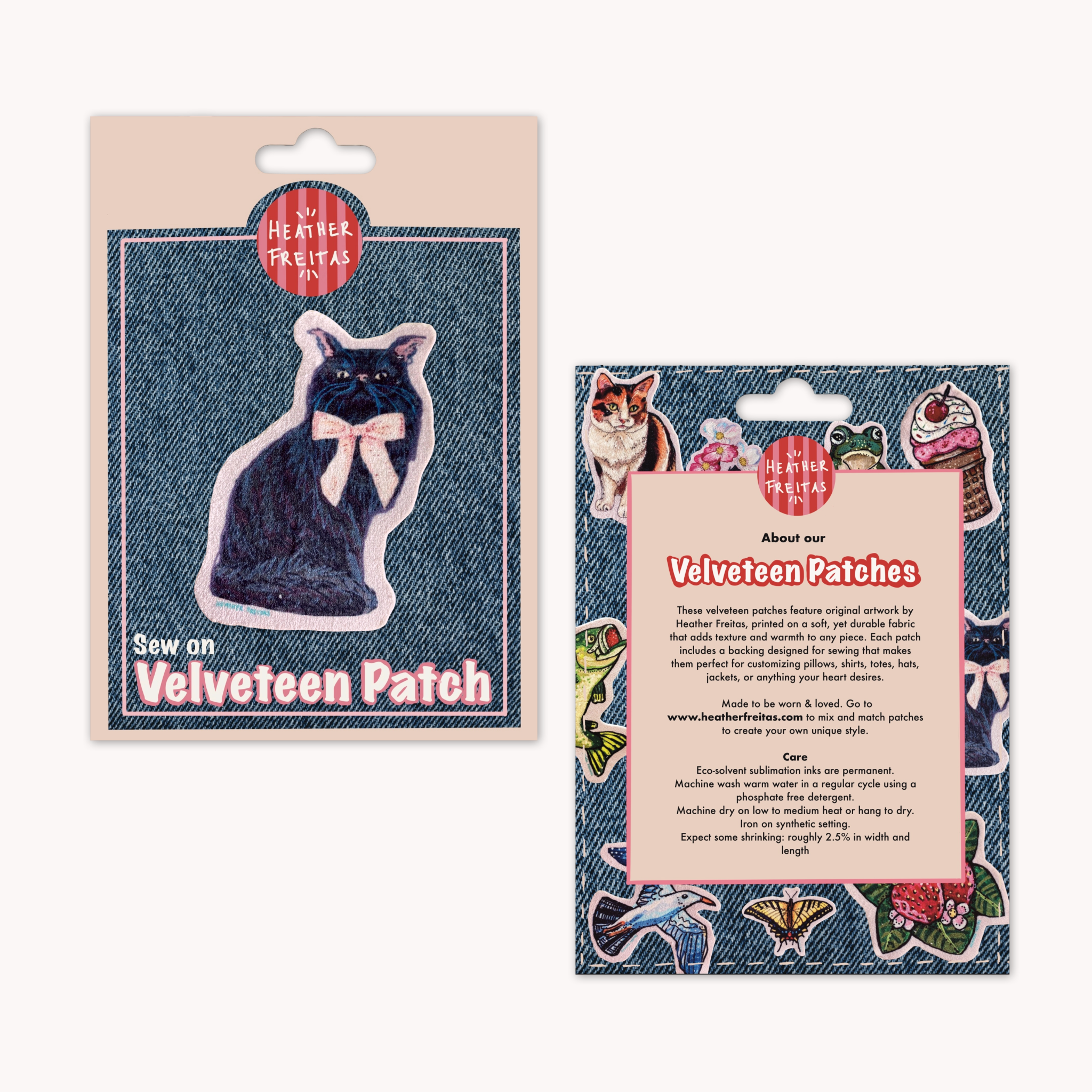 Black Persian Cat - Sew On Velveteen Patch