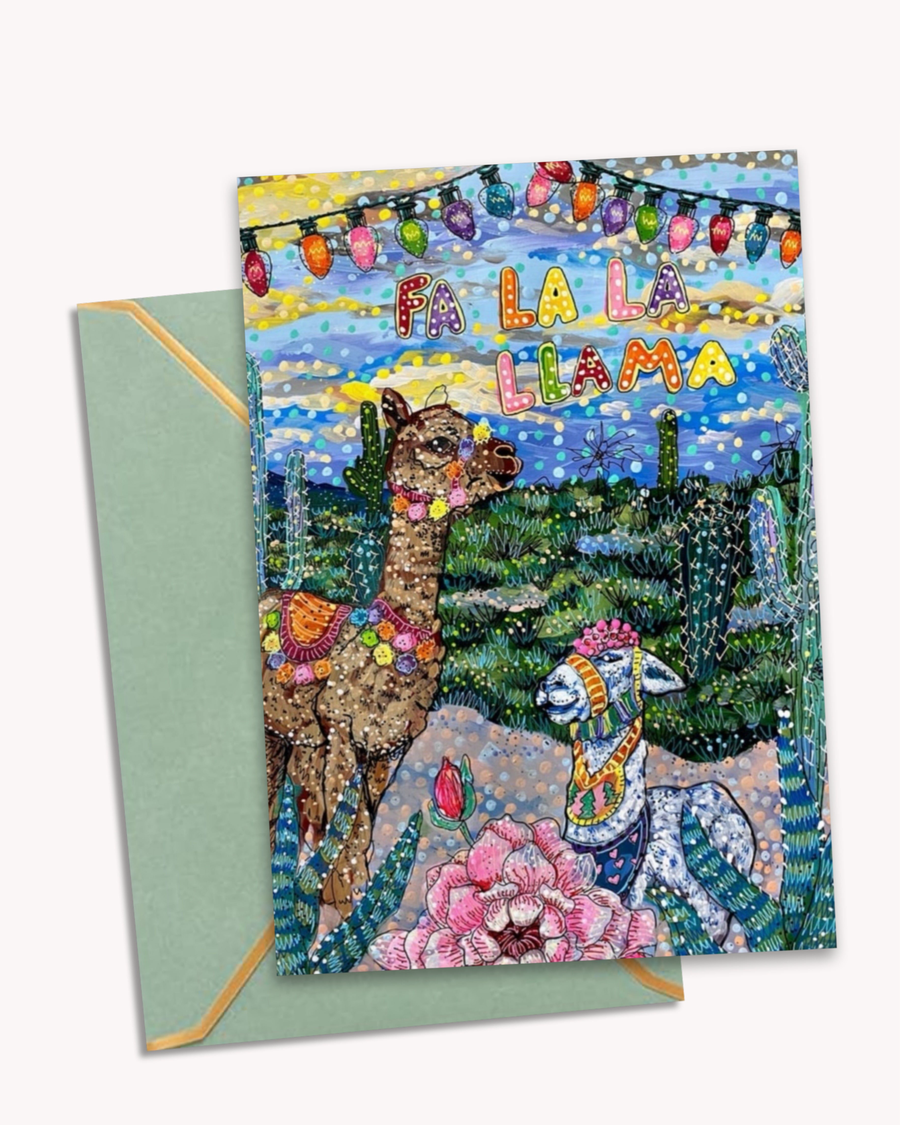 Fa La La Llama - Greeting Card / Fine Art Print