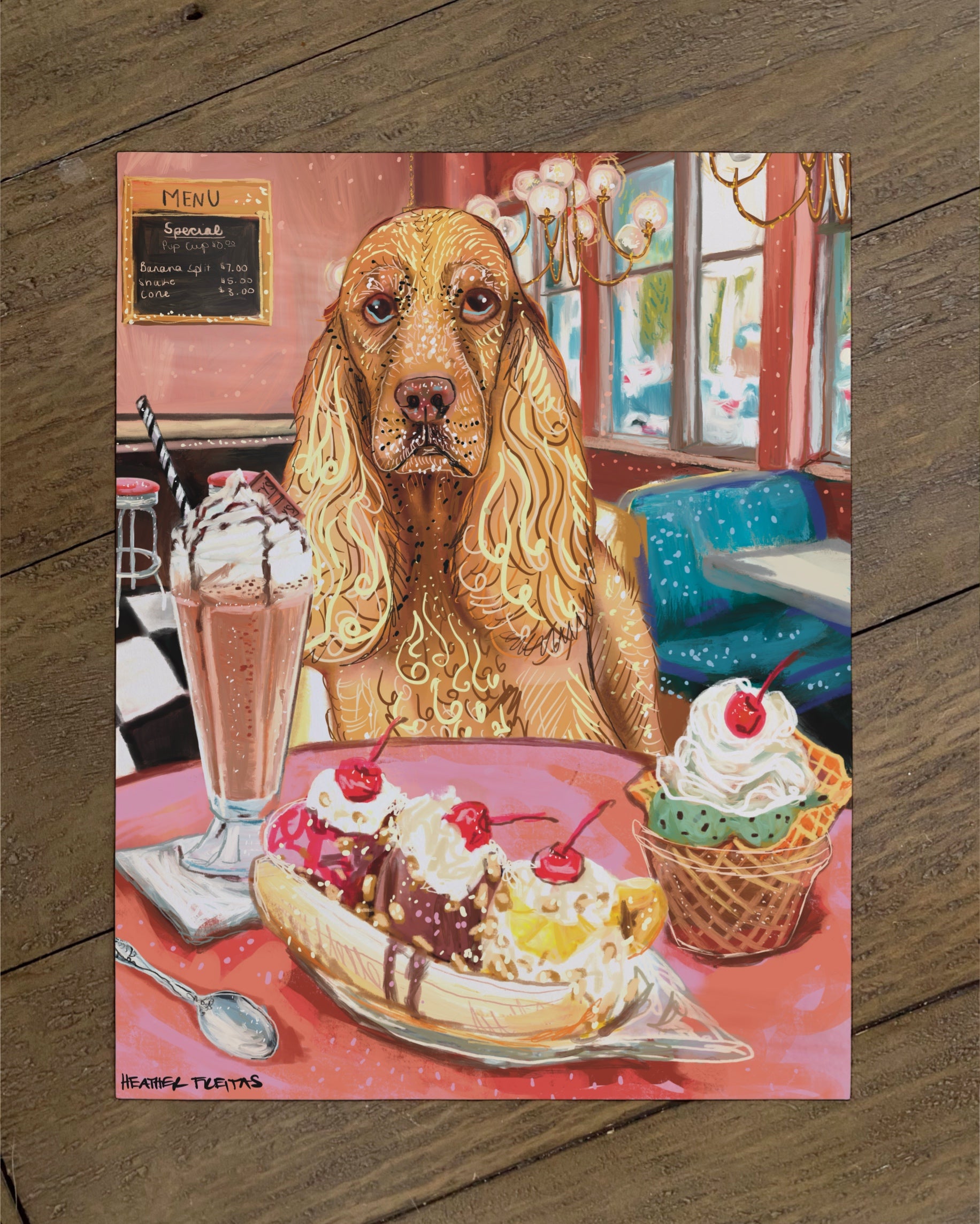 Cocker Spaniel - Build Your Own Dining Dog Paper Print