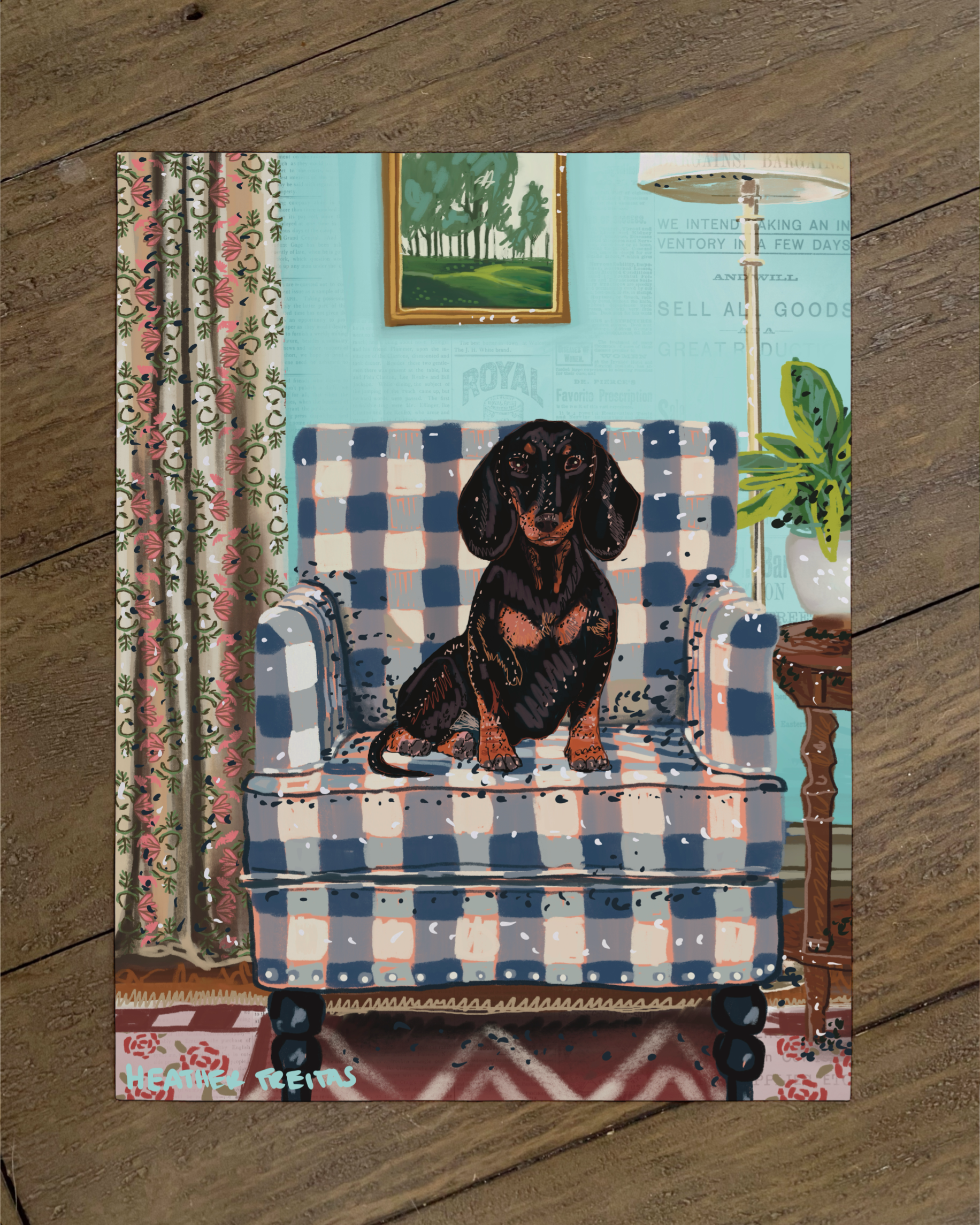 Dachshund - Build Your Own Pet Portrait Print