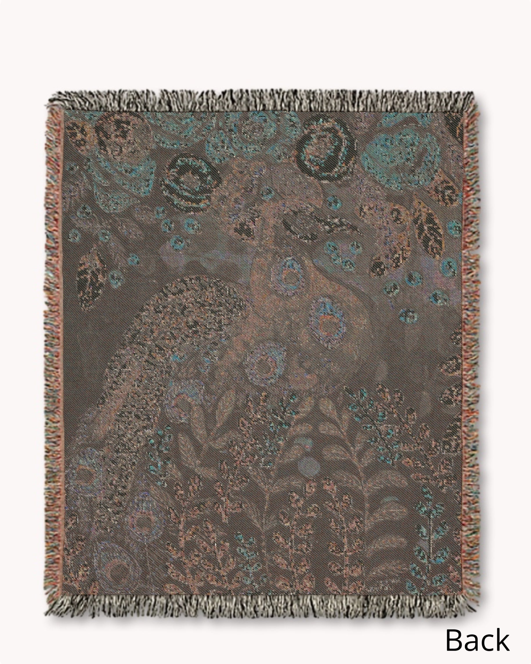Blue boy Peacock Woven Blanket