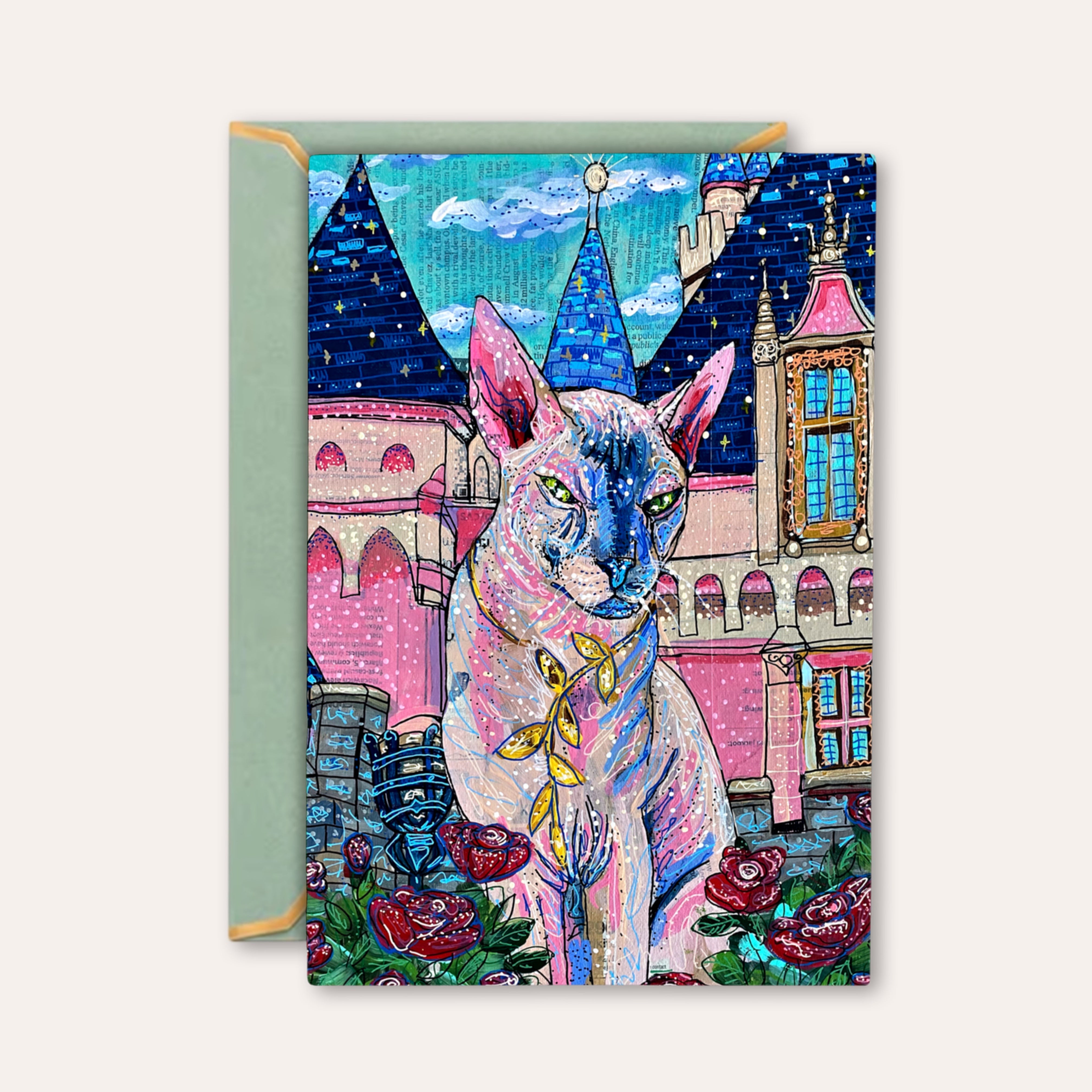 Mix Castle Cat - Greeting Card / Fine Art Print