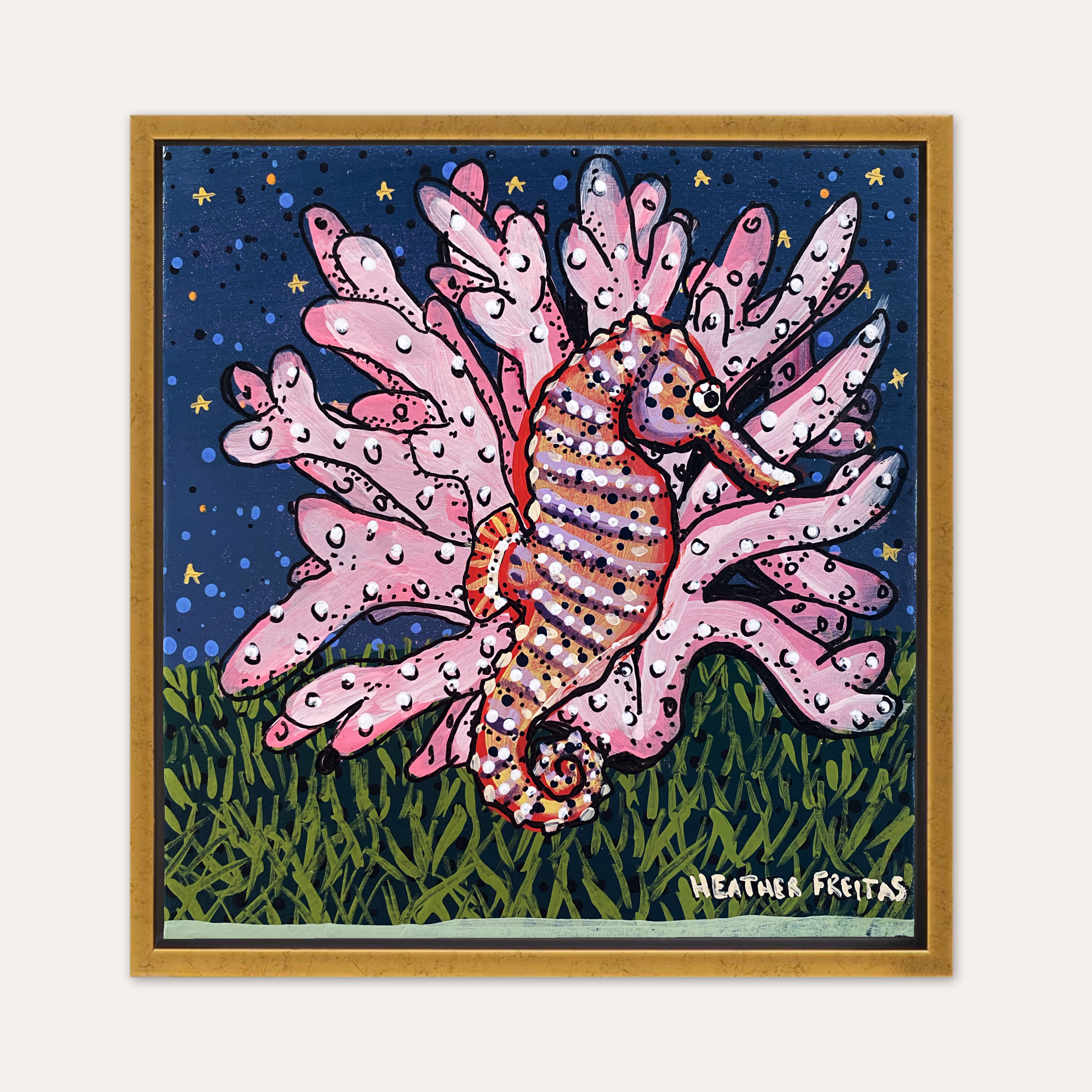 Starlit Seahorse ( original painting )