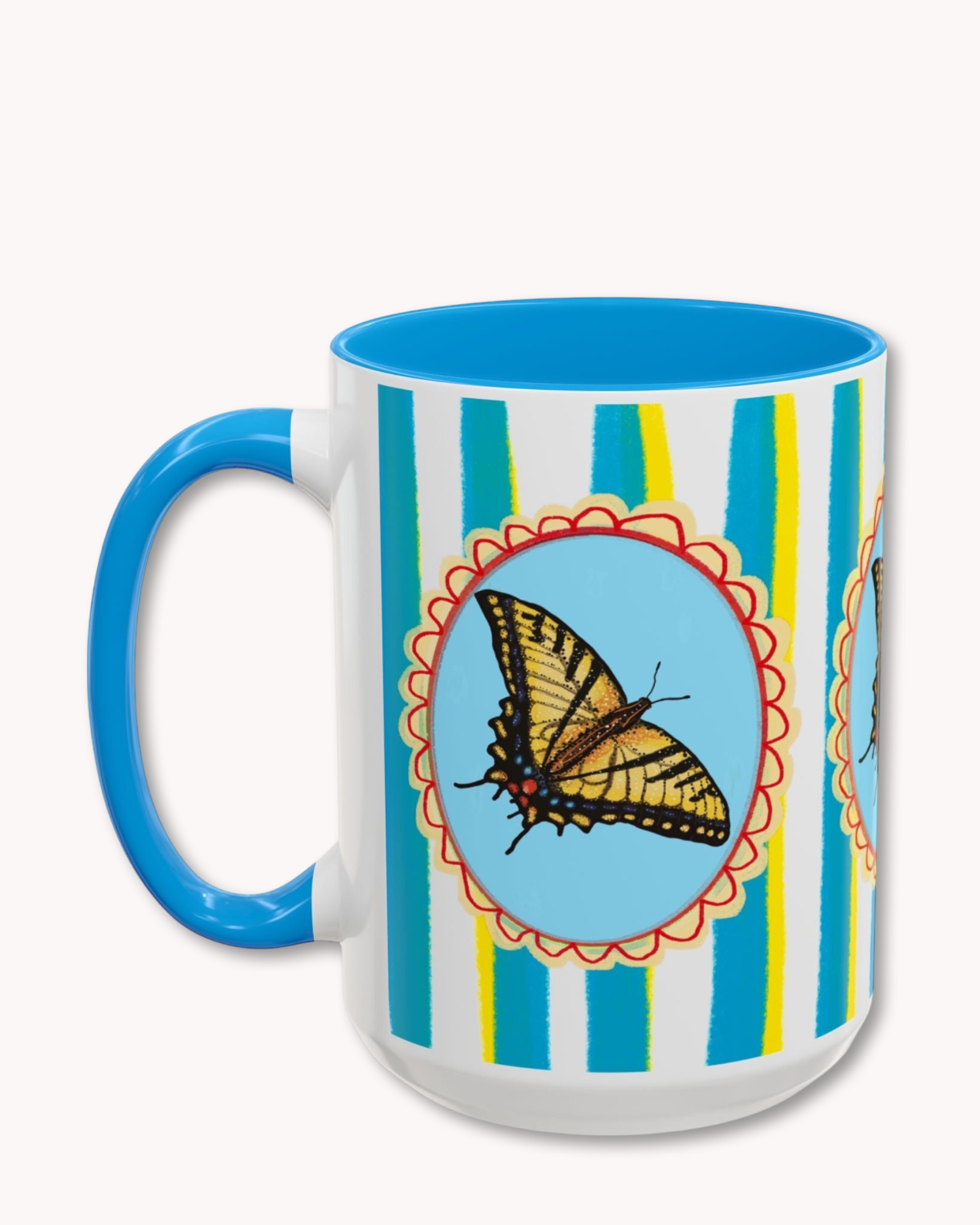 Yellow Butterfly Coffee Mug 15oz