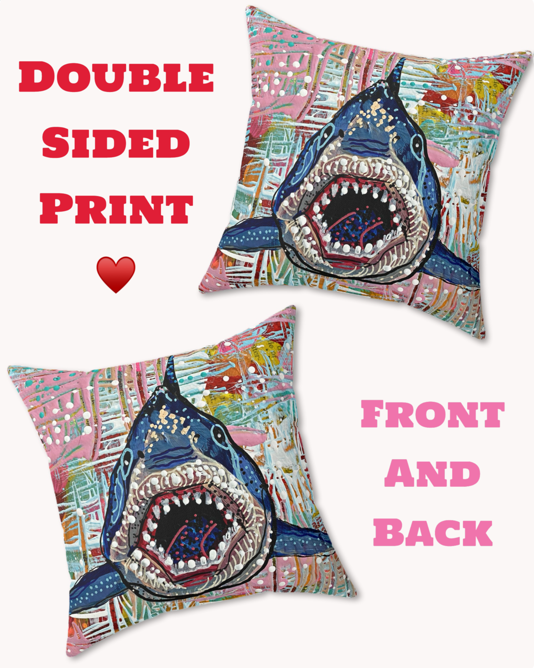 Great White Shark Decorative Faux Suede Throw Pillow