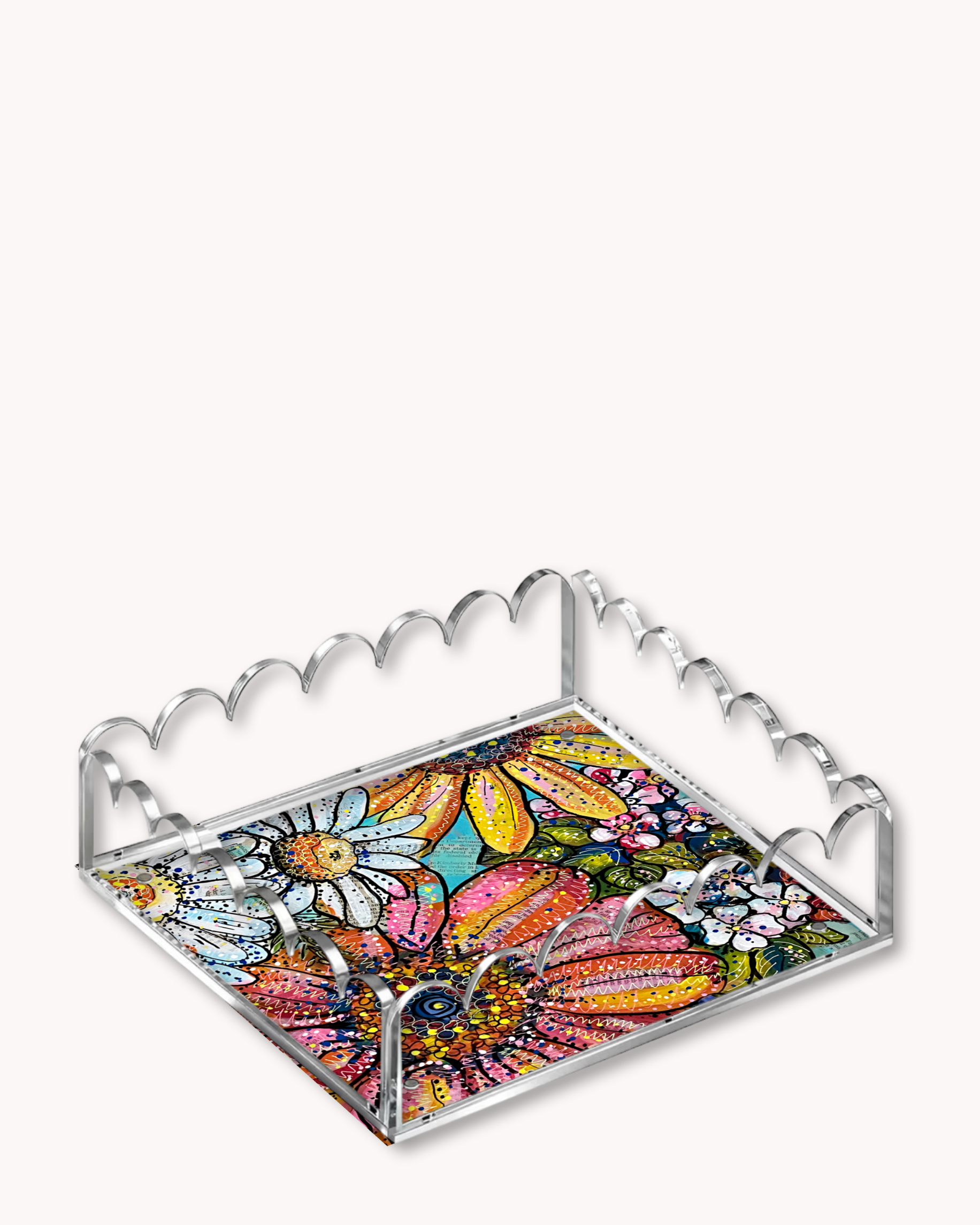 Flower Power Acrylic Tray