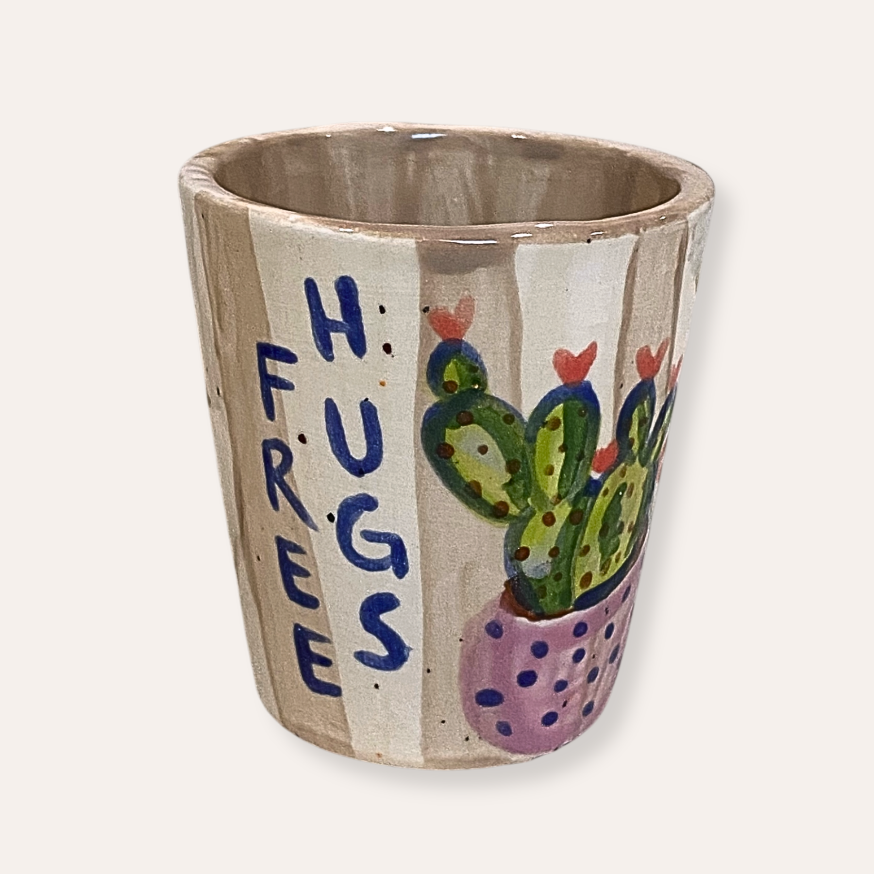 Free Hugs Hand Painted Ceramic Shot Glass