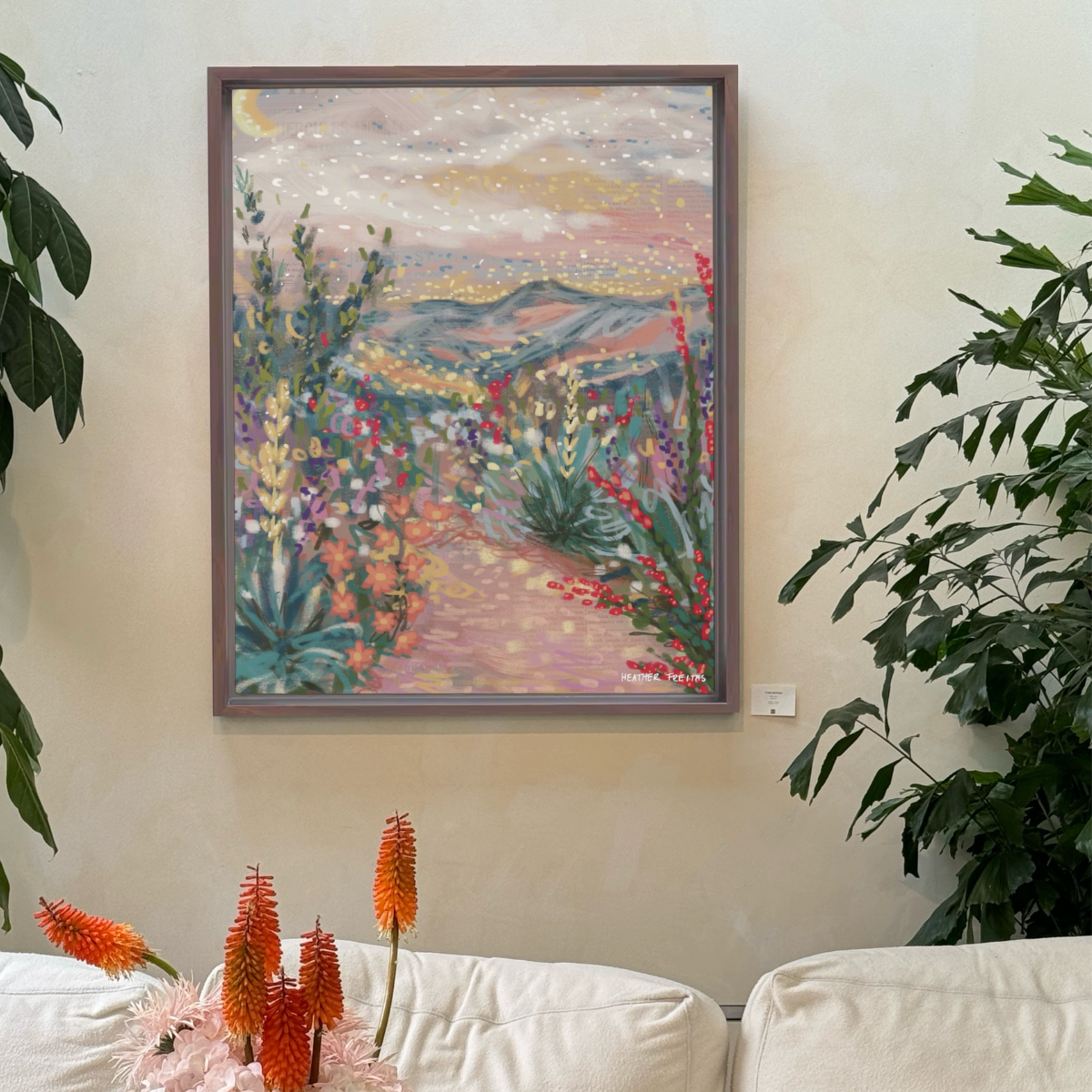 Pastel Desert Framed Fine Art Canvas Print