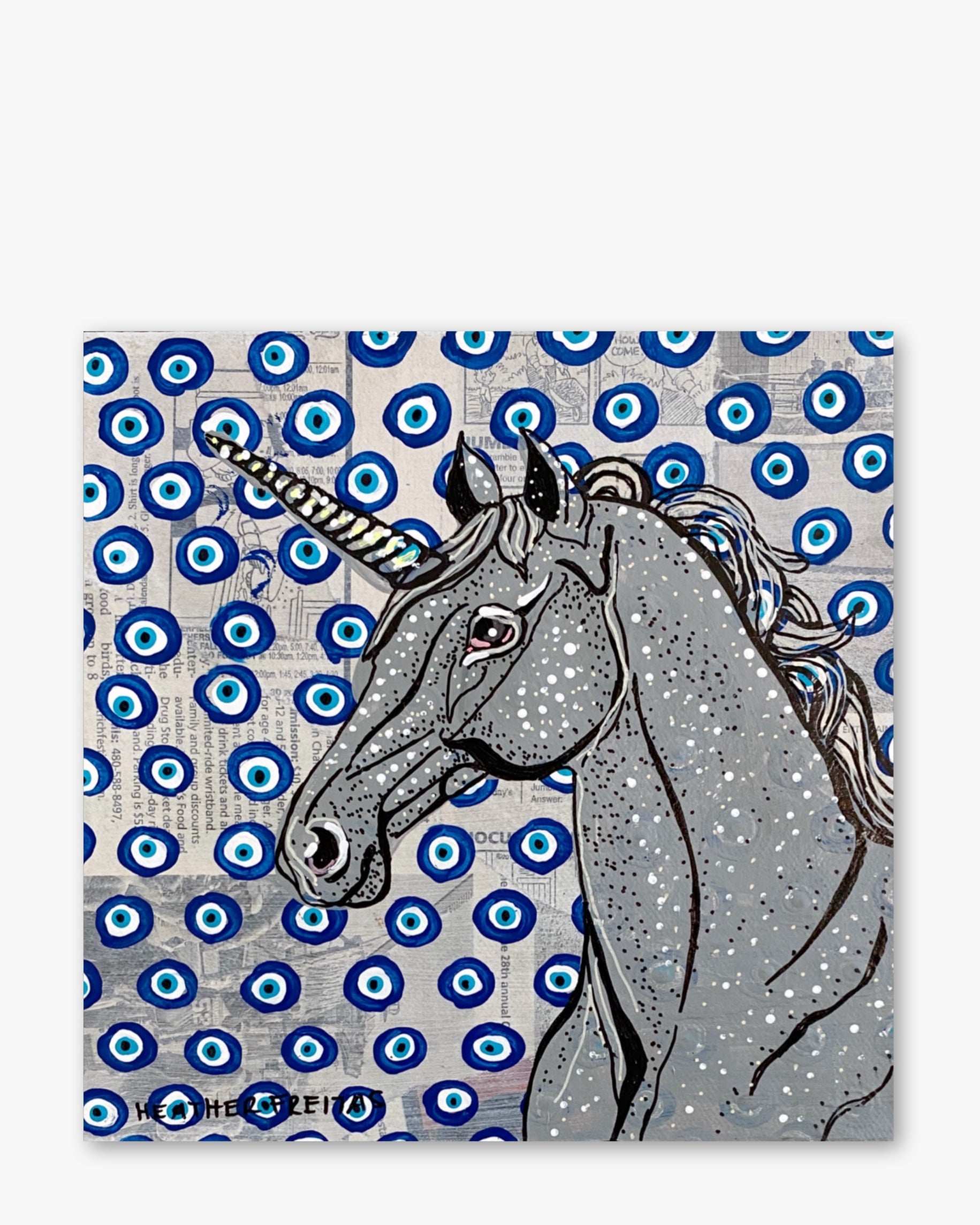 Evil Eye Stone Unicorn ( Original Painting )