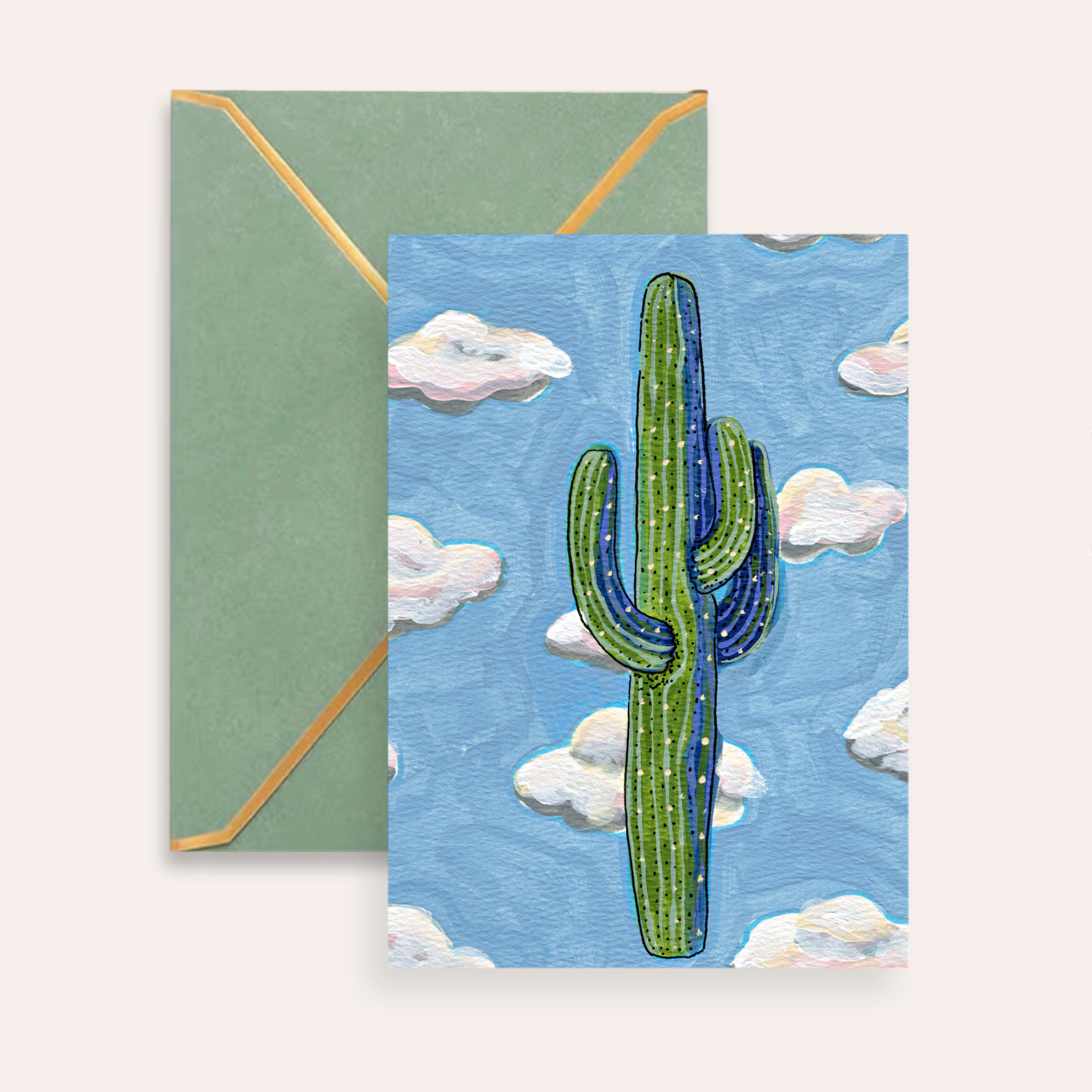Saguaro Clouds Fine Art Greeting Card