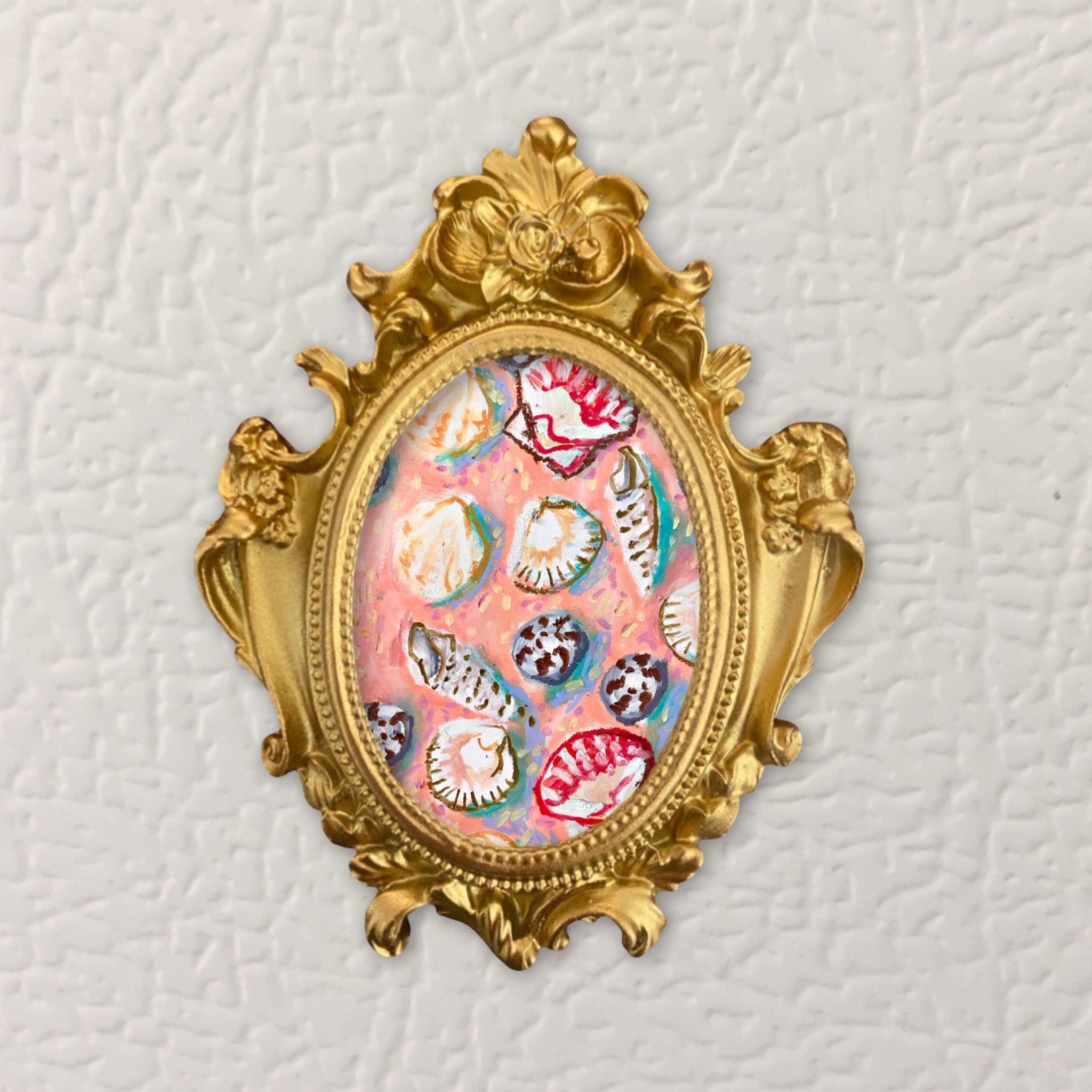 Pink Shells Framed Small Magnet