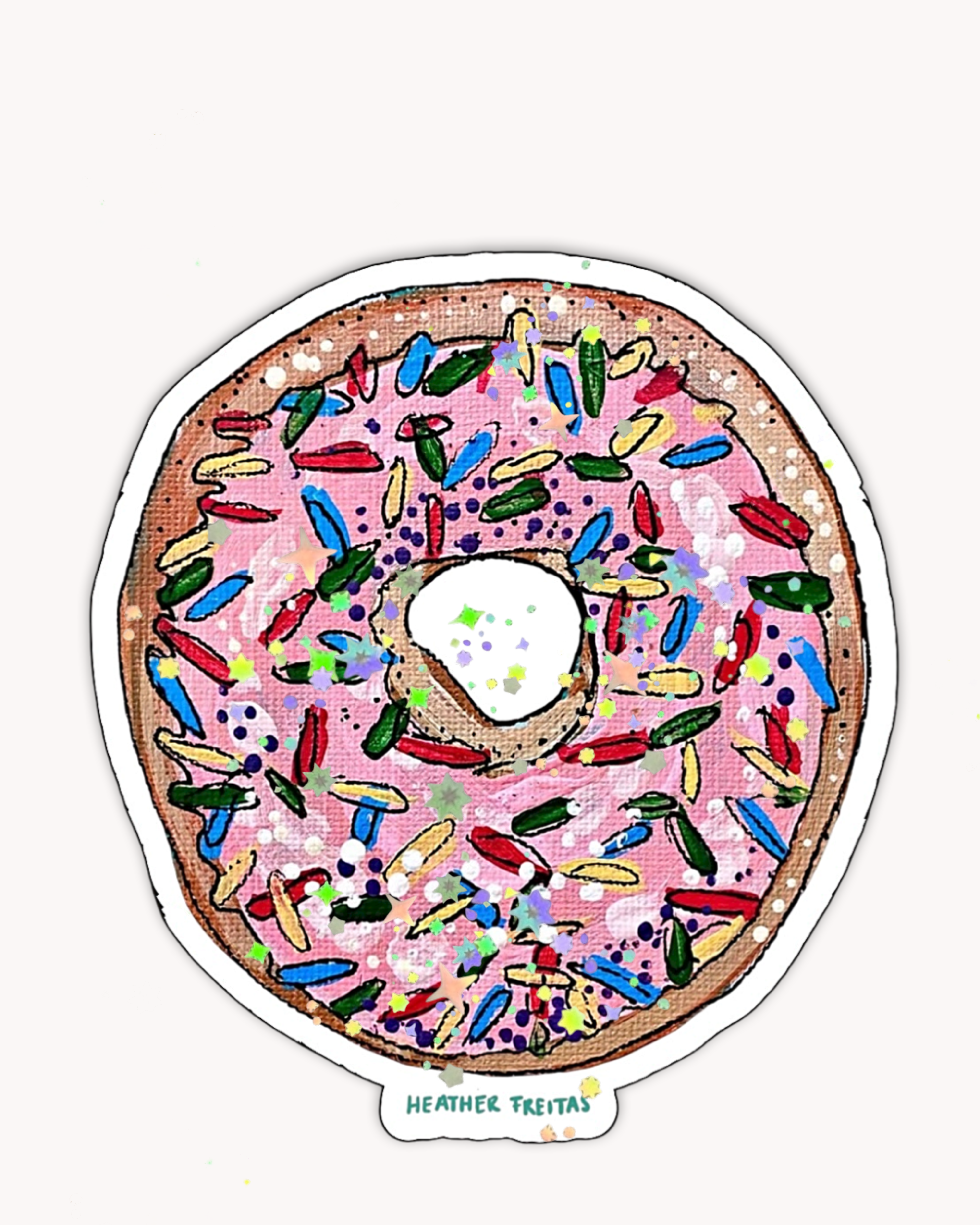 Pink Sprinkles Donut Sticker