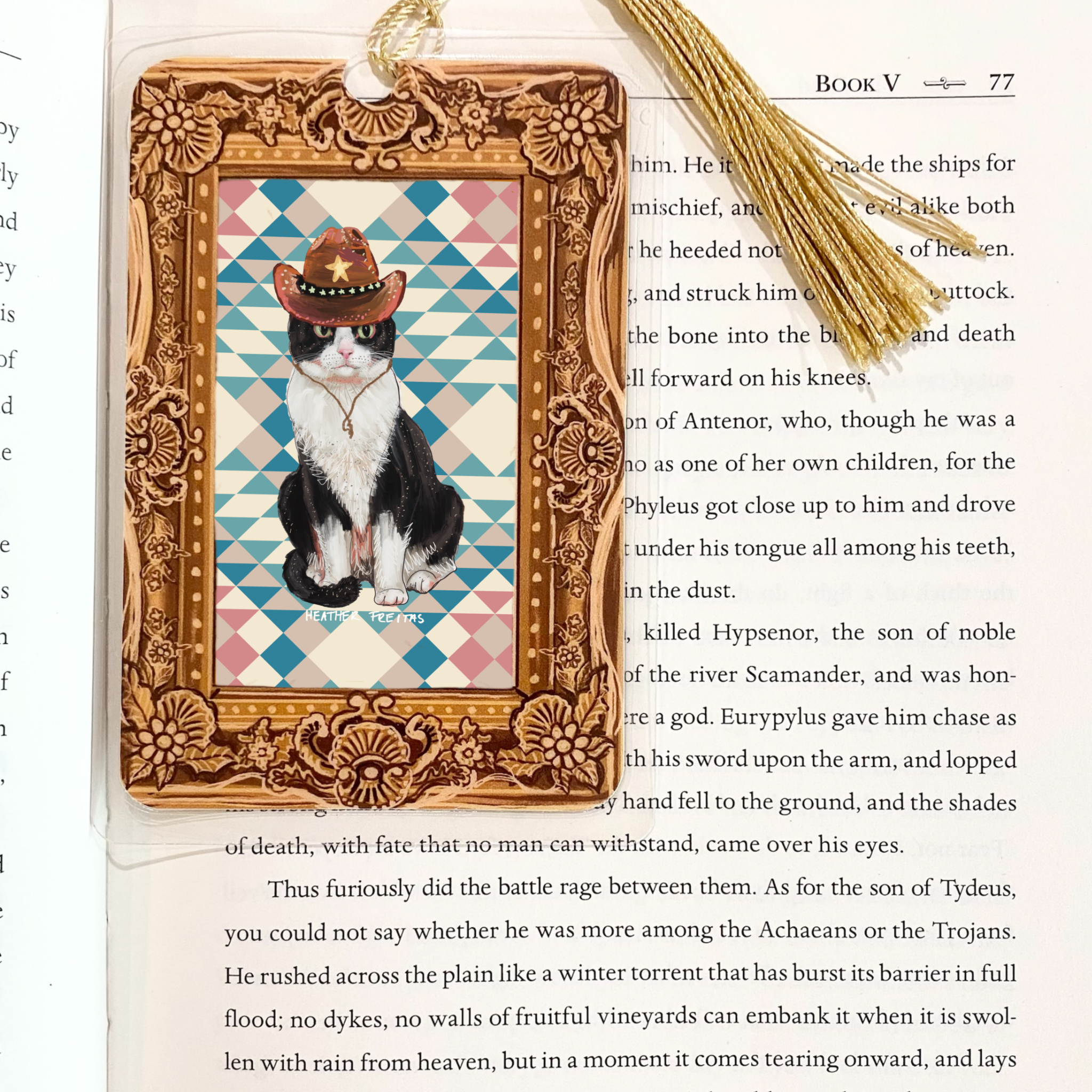 Cowboy Cat Fine Art Painting Bookmark