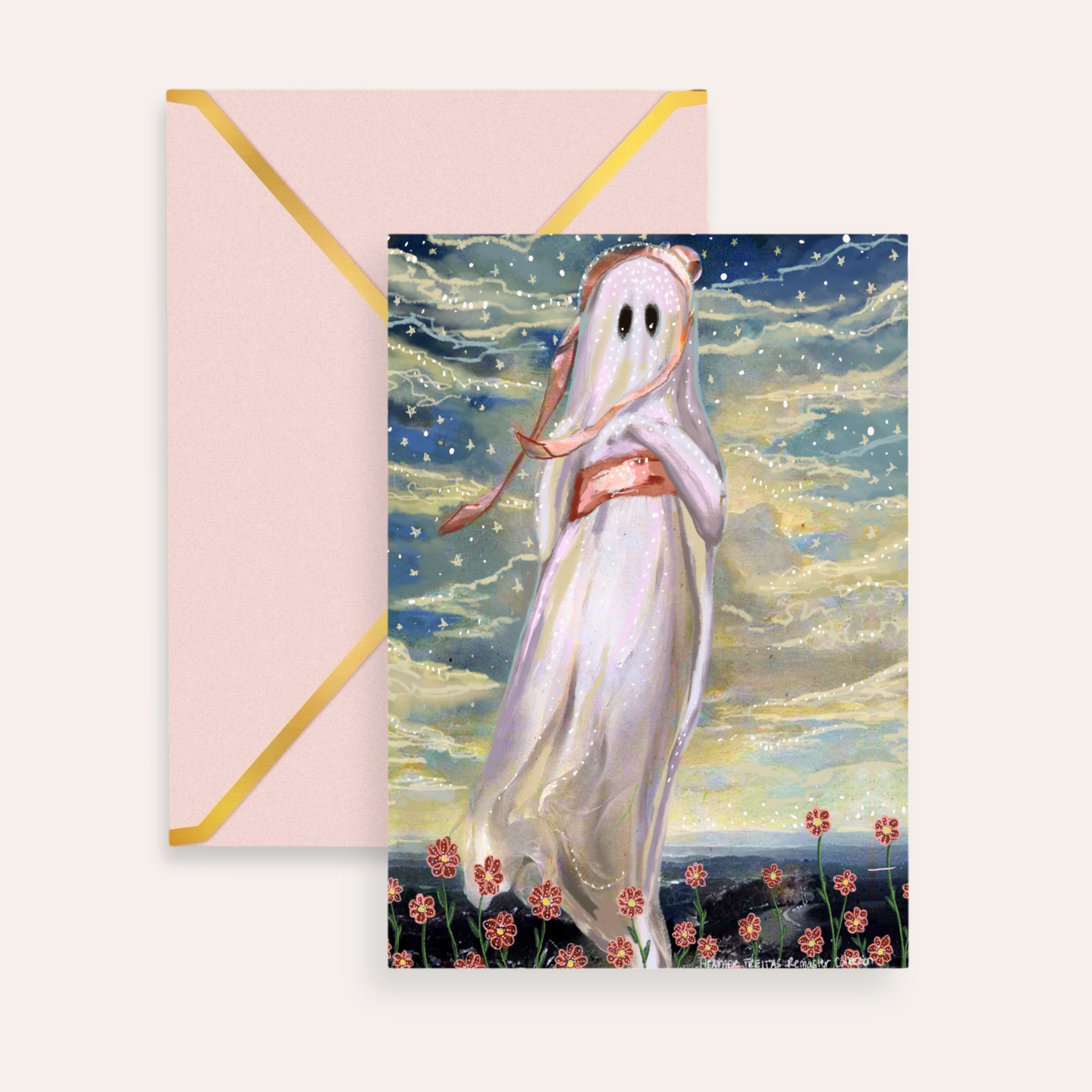 Pinkie Ghost Fine Art Greeting Card