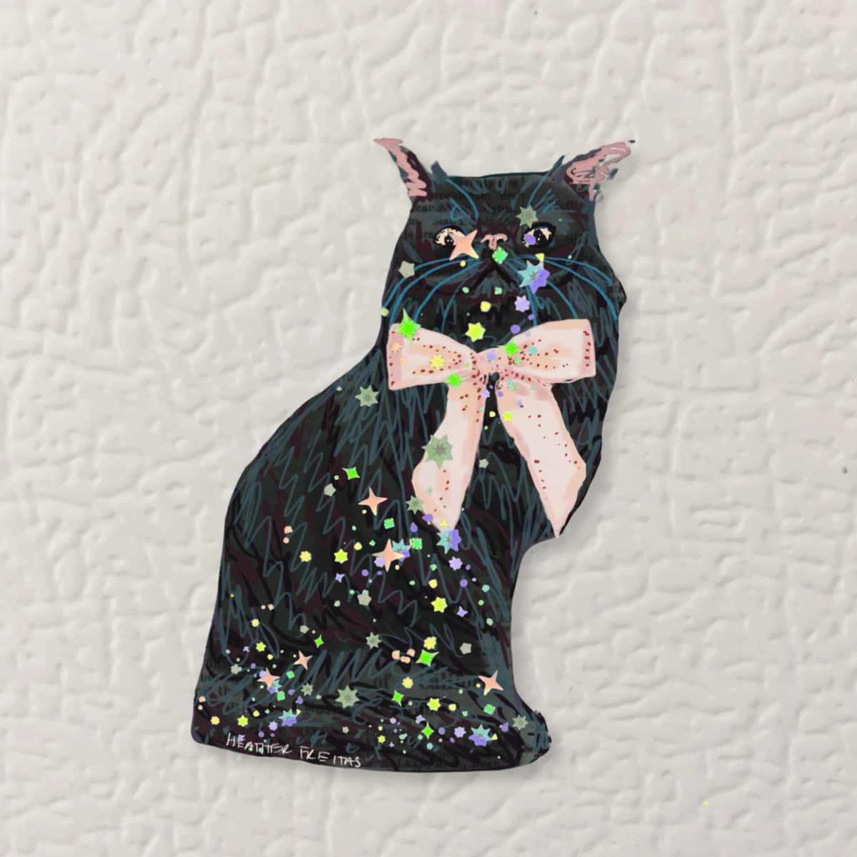 Black Persian Cat Magnet ( Die-Cut )