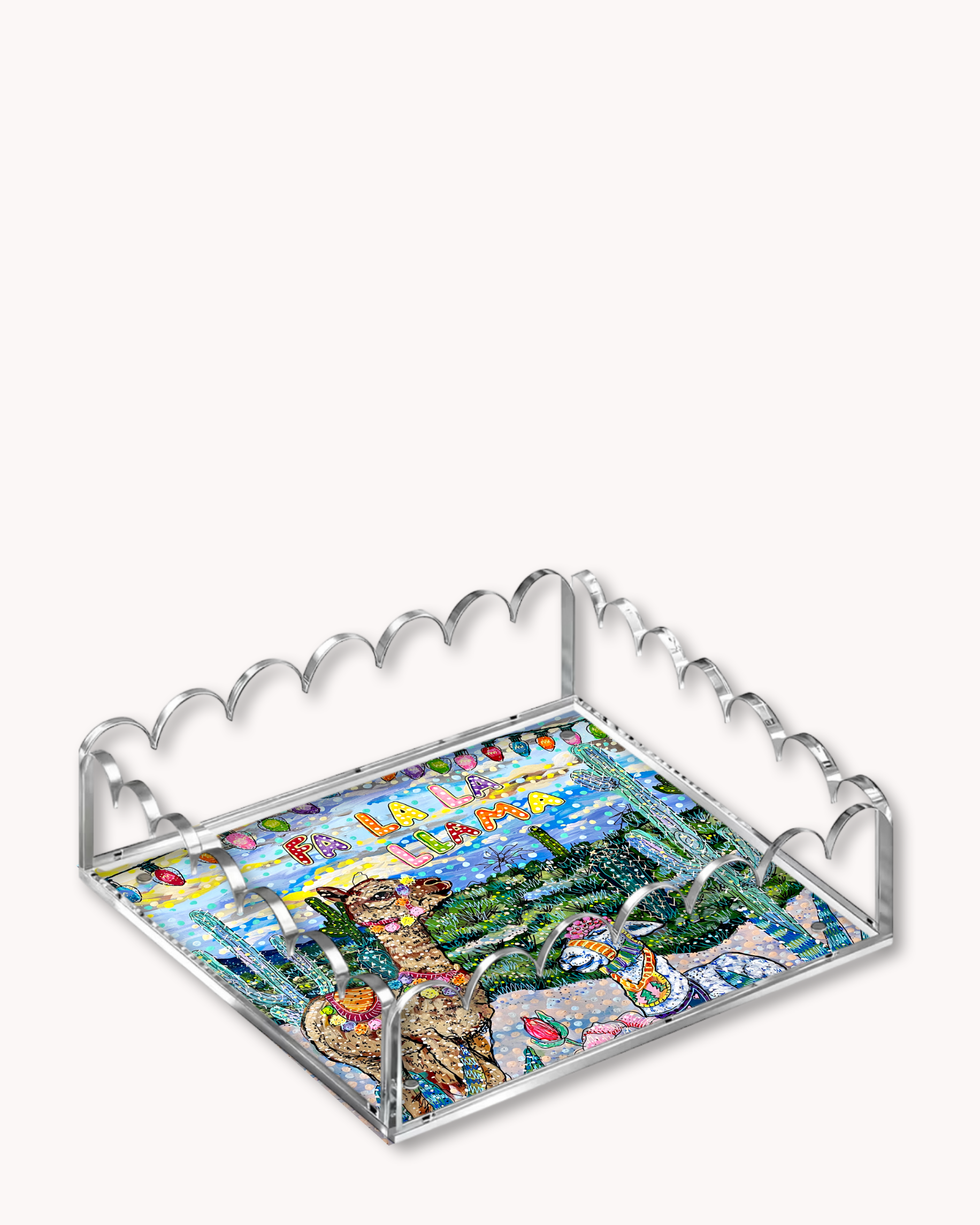 Fa La La Christmas Acrylic Tray