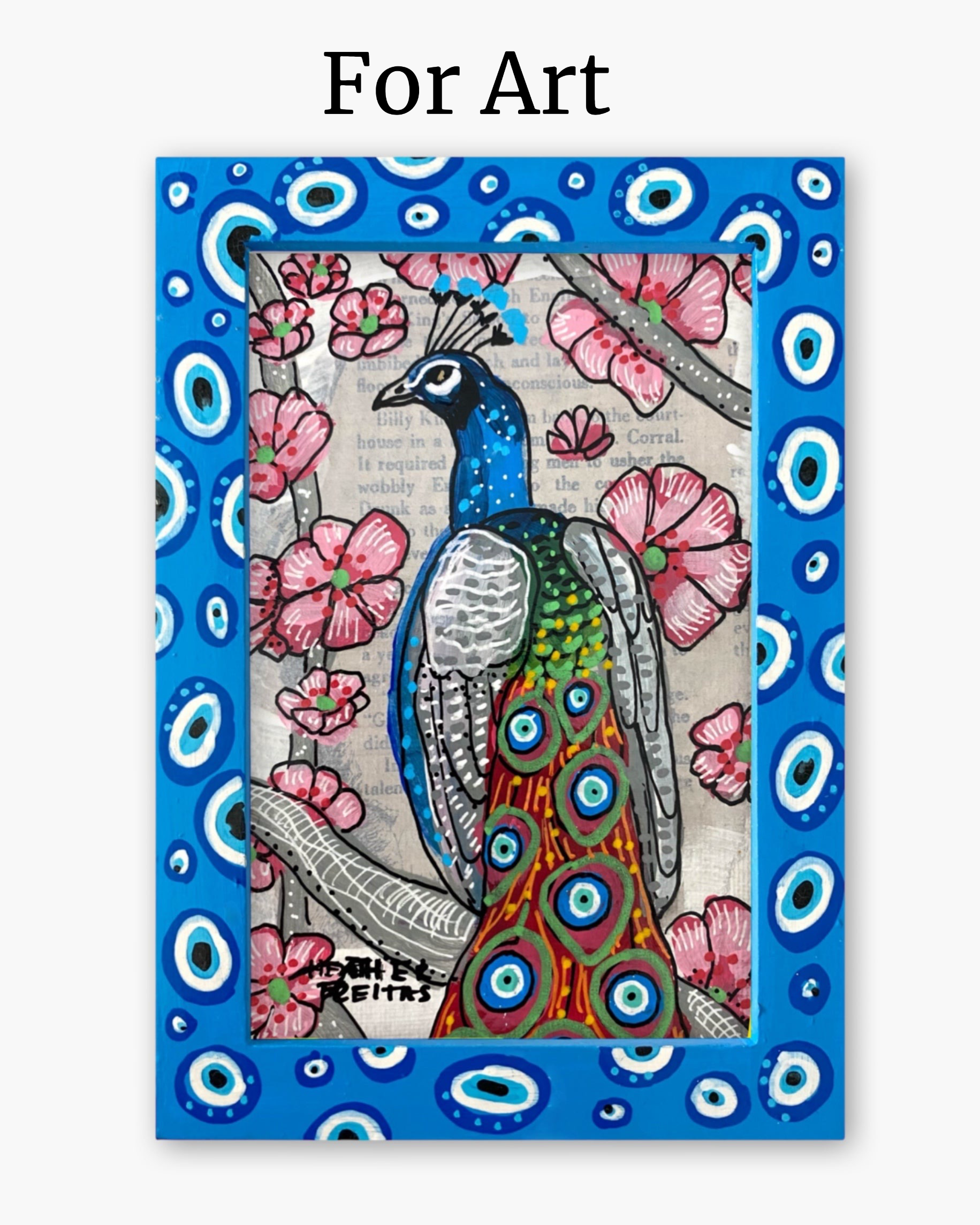 Crisp Blue Evil Eye ( Hand Painted Frame 4x6 inch)