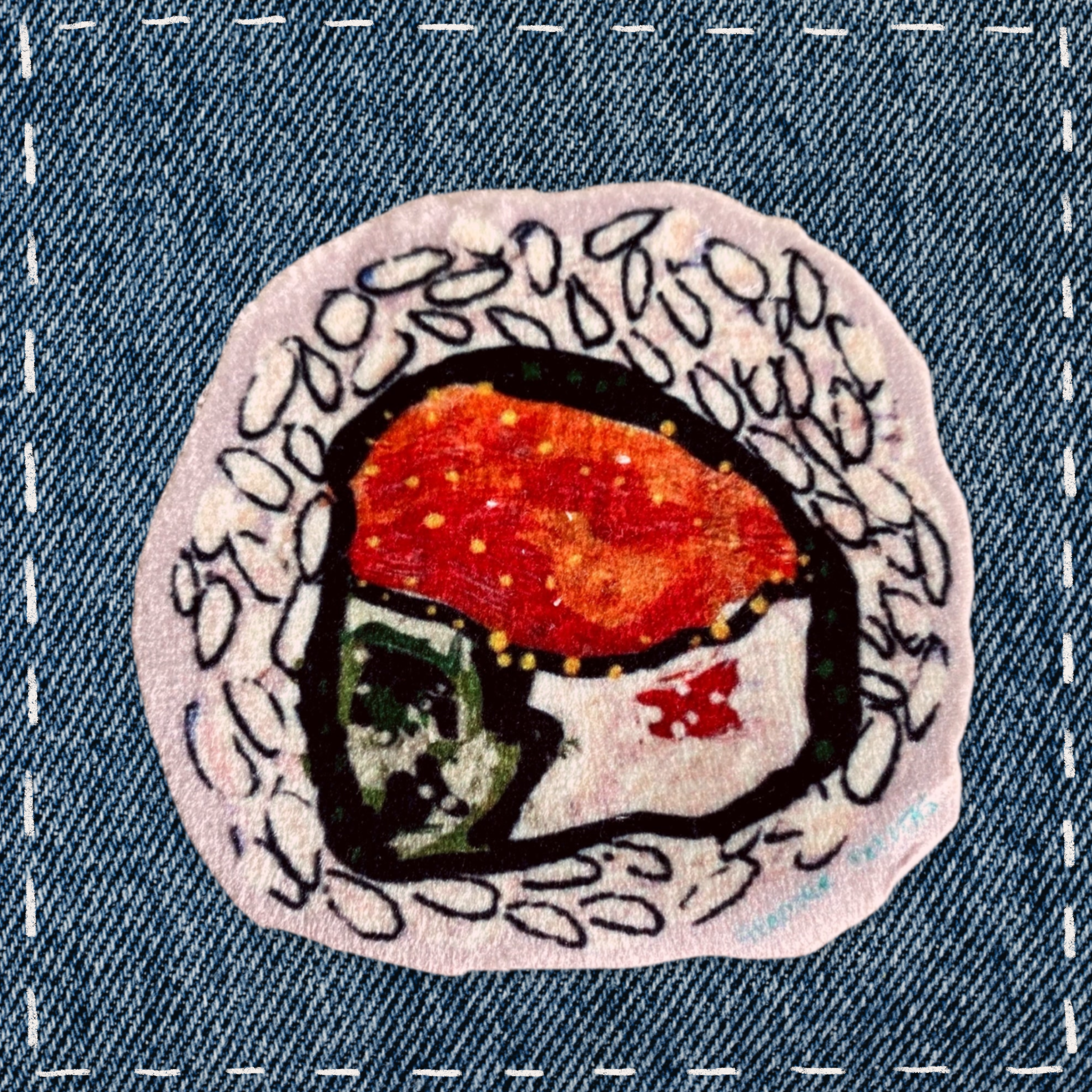 Philly Sushi Roll - Sew On Velveteen Patch