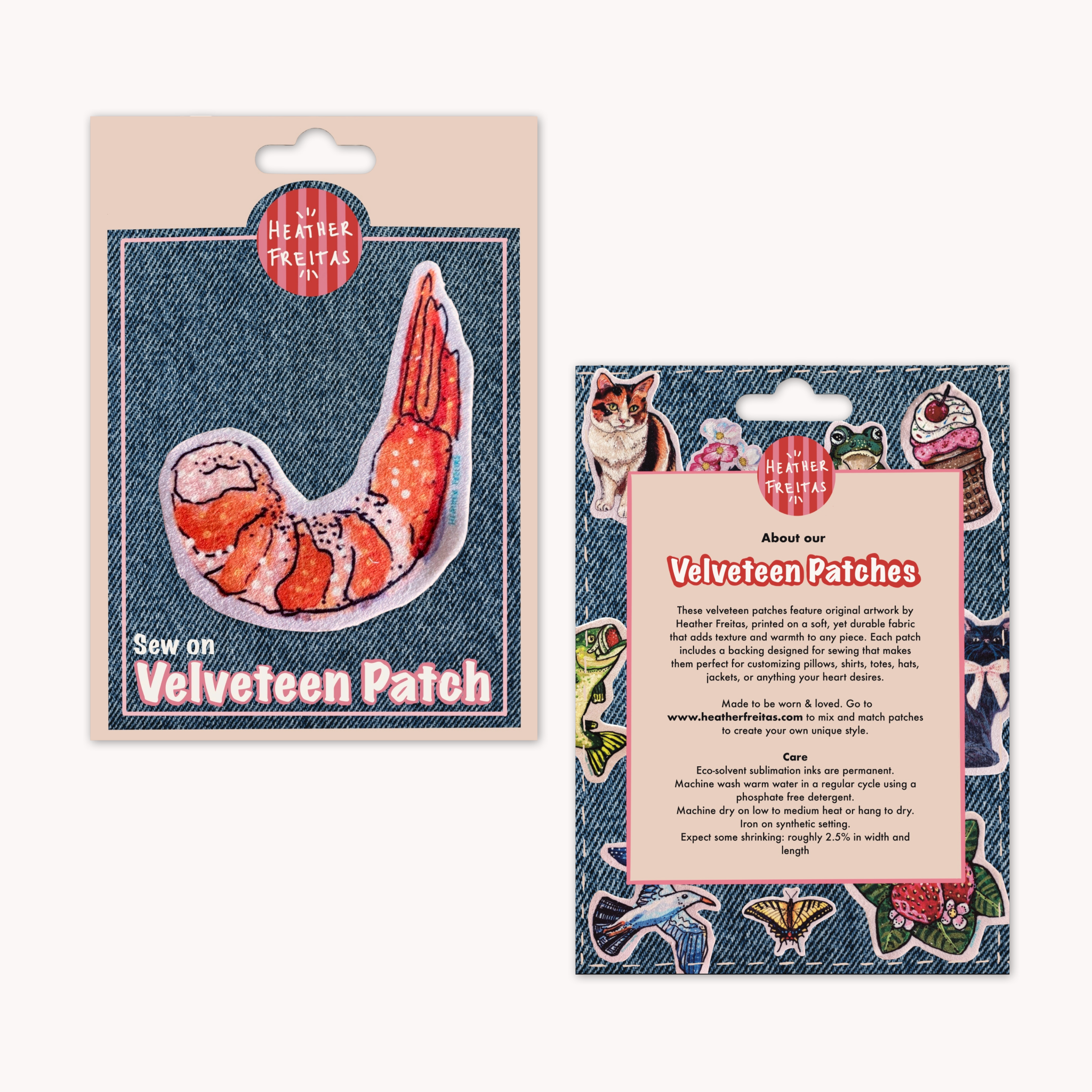 Shrimp - Sew On Velveteen Patch