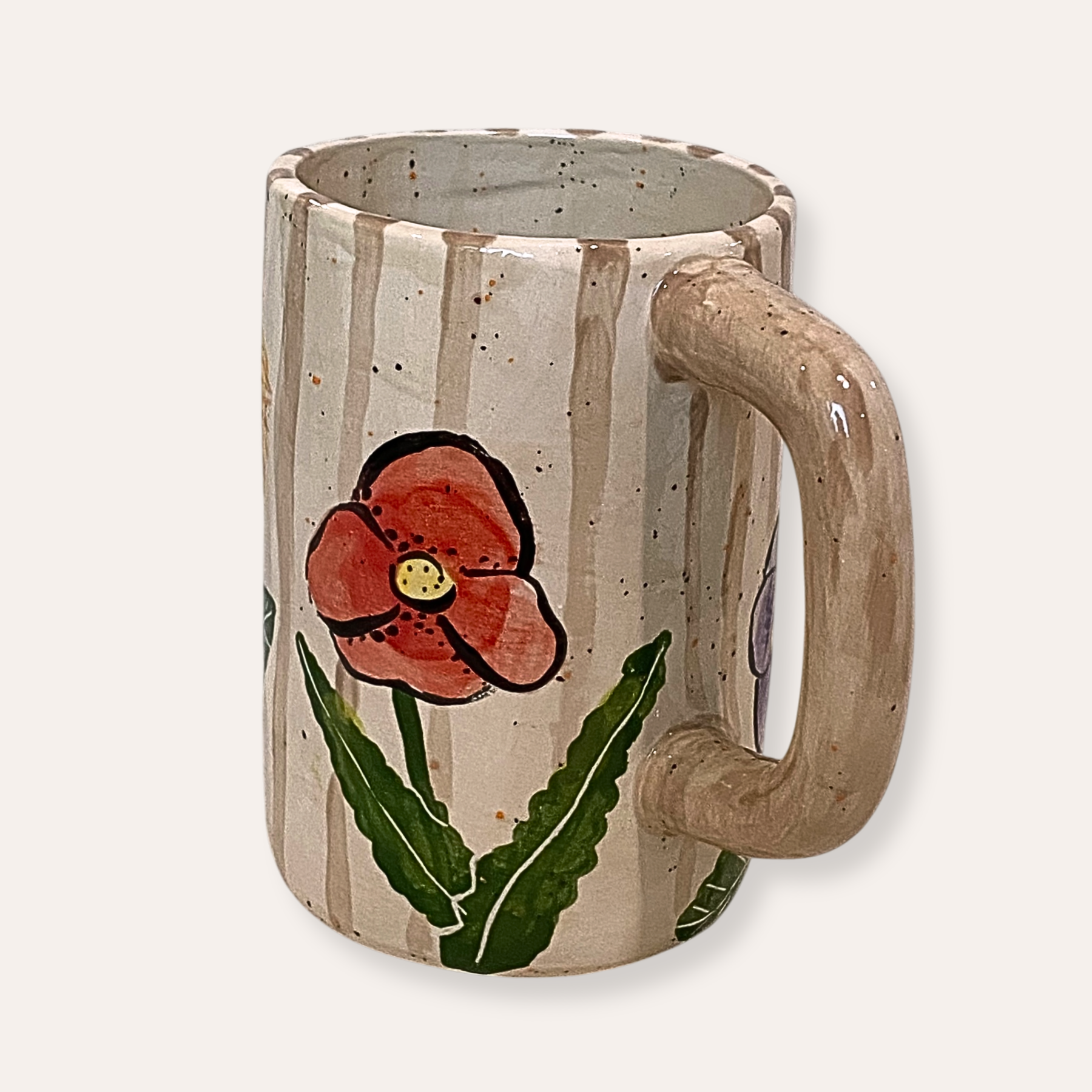Botanicals Hand Painted 16oz Ceramic Coffee Mug