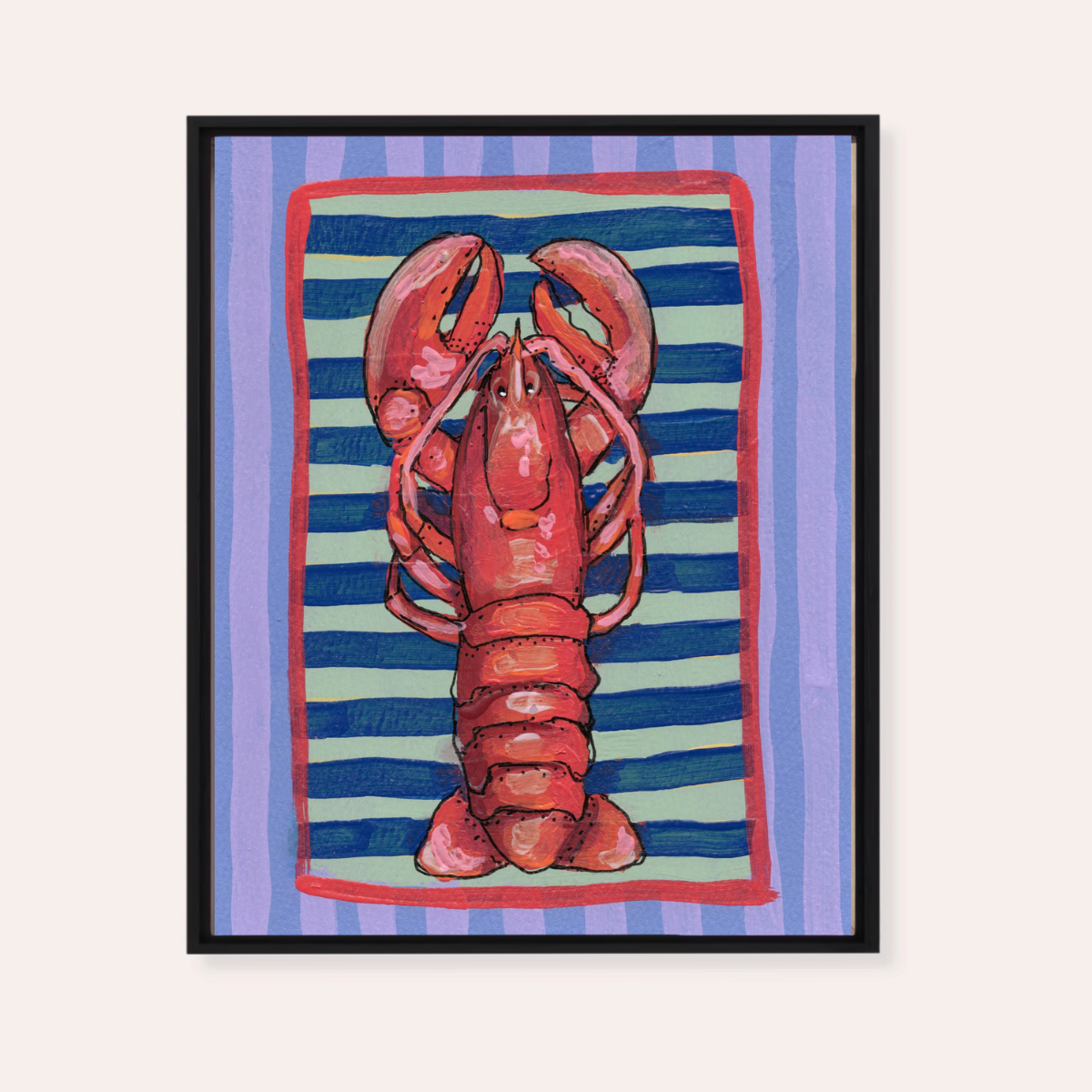 Red Lobster Framed Fine Art Canvas Print