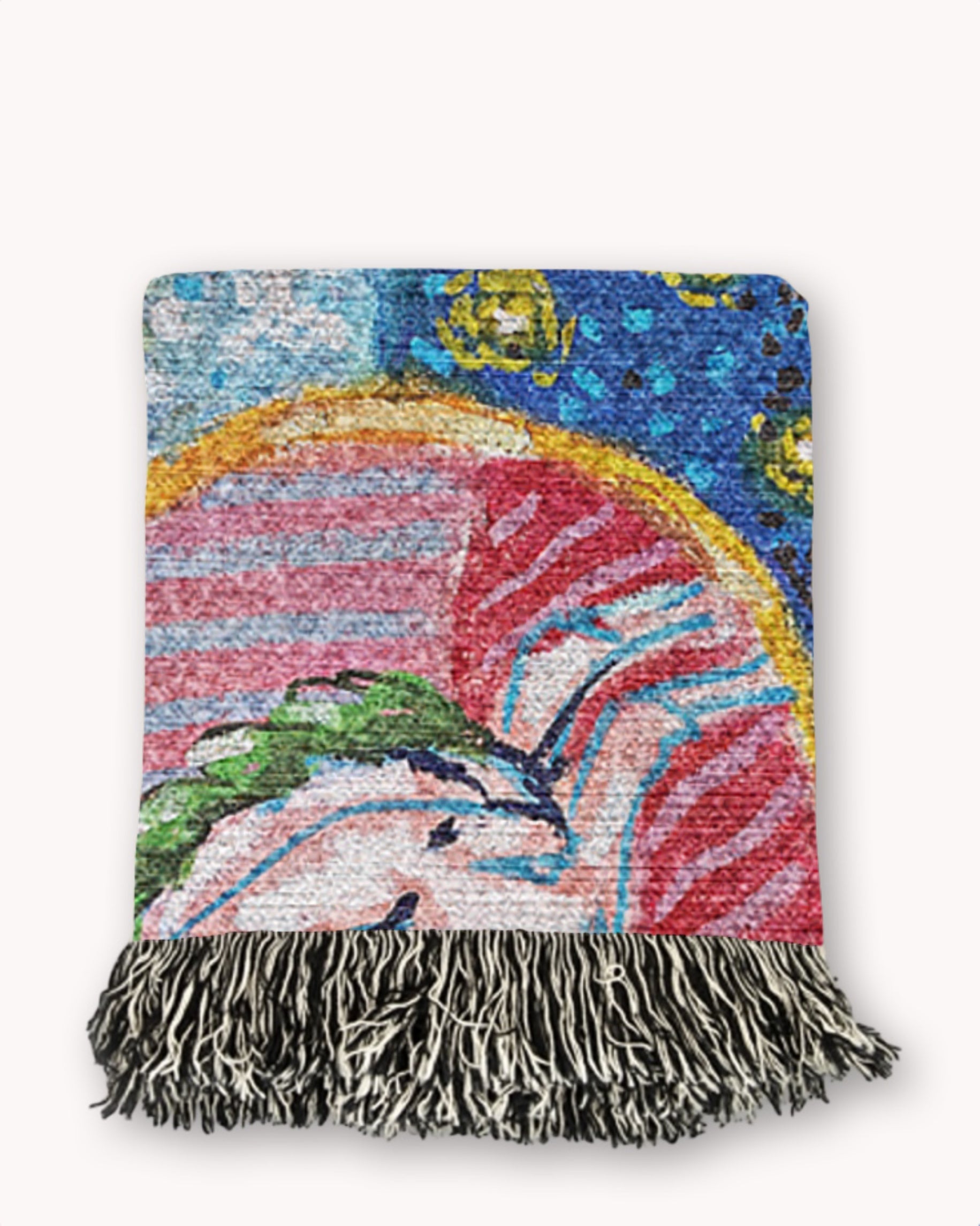 Dawn To Dusk Unicorn Sunflower Vase Woven Blanket