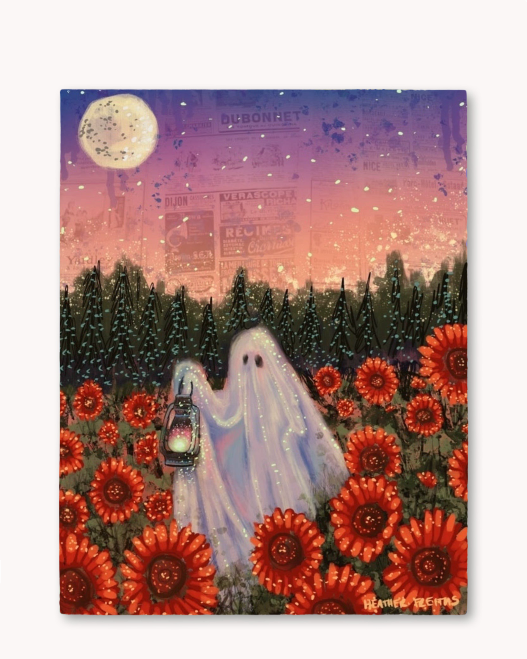 Sunflower Ghost Print