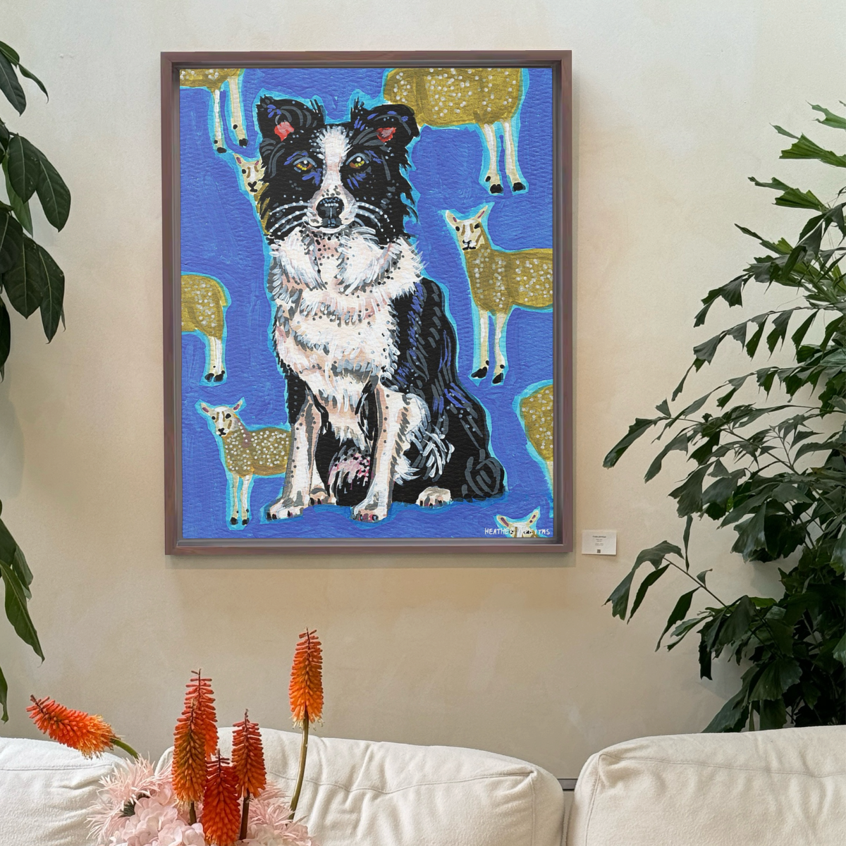 Boarder Collie Framed Fine Art Canvas Print